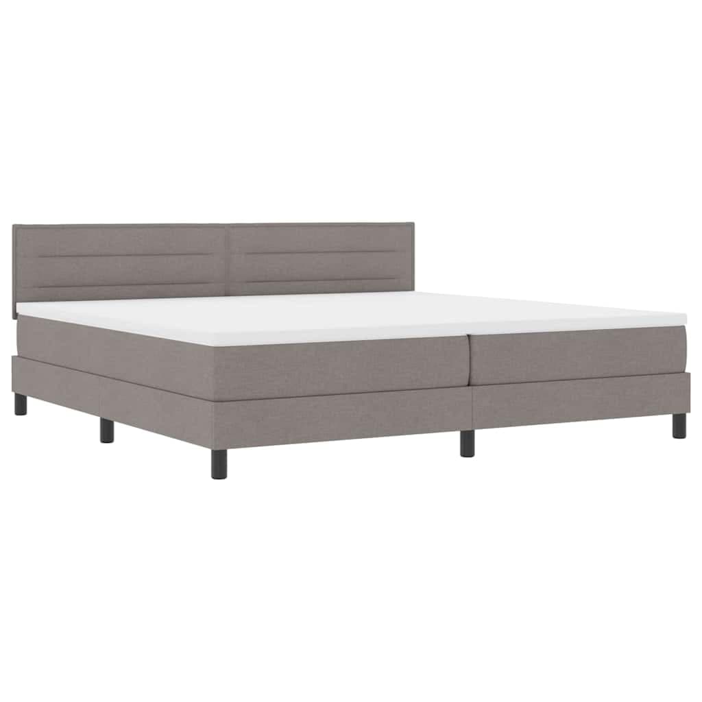 vidaXL Estrutura de Cama com Colchão Cinza Claro Tecido 200 X 200 cm - 3722594254