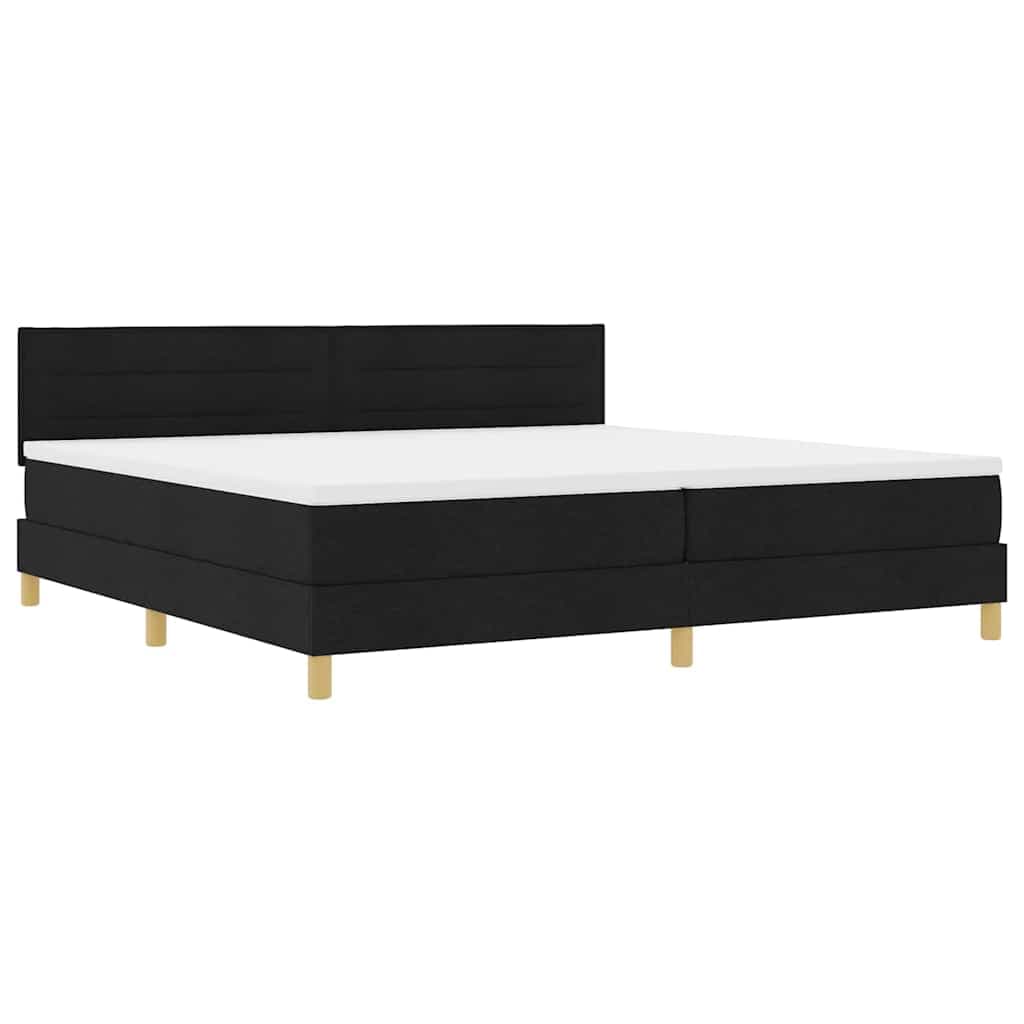 vidaXL Cama Box com Colchão e led Preta 200x200 cm Tecido - 960038538