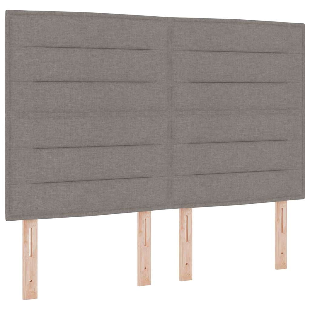 vidaXL Cama Box com colchão Cinzento-acastanhado 140 x 200 cm tecido