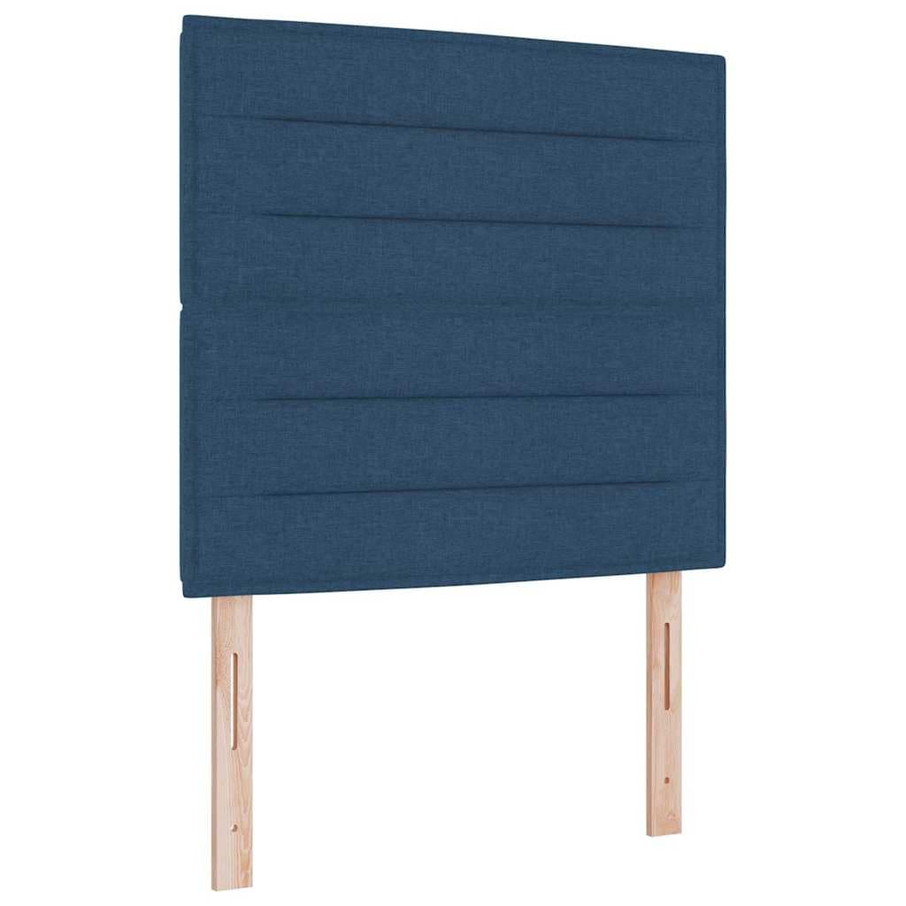 vidaXL Cama Box Spring LED com colchão Azul 80 x 200 cm tecido