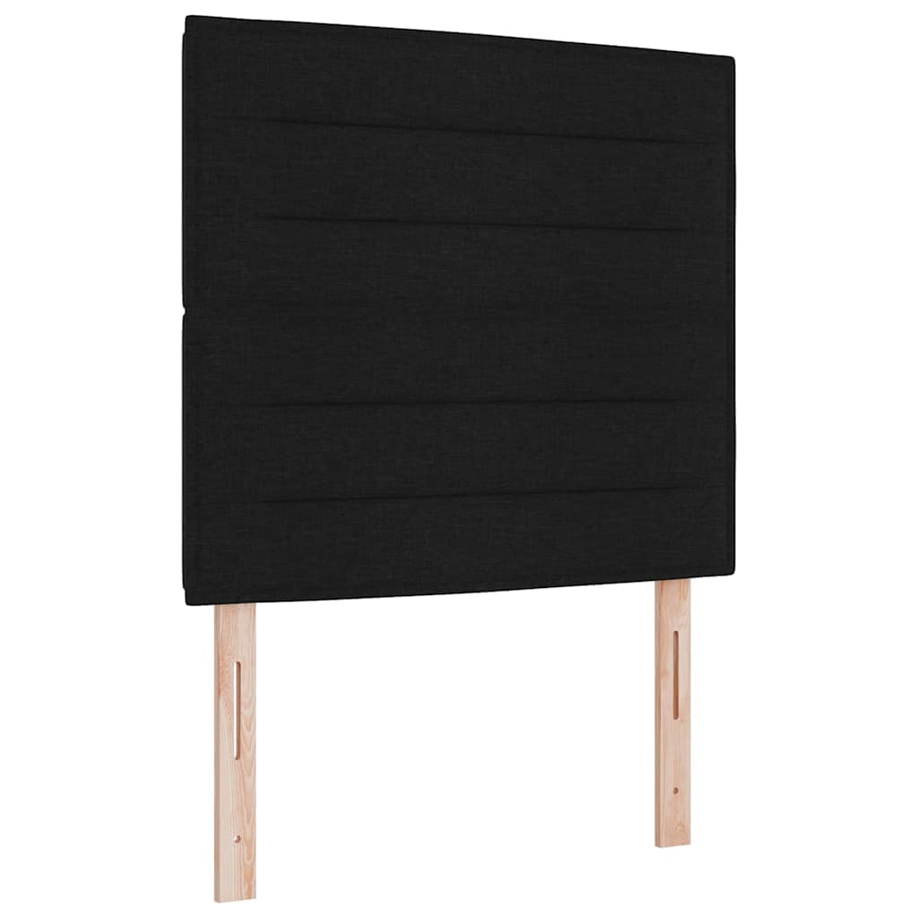 vidaXL Cama Box Spring LED com colchão Preto 90 x 190 cm tecido