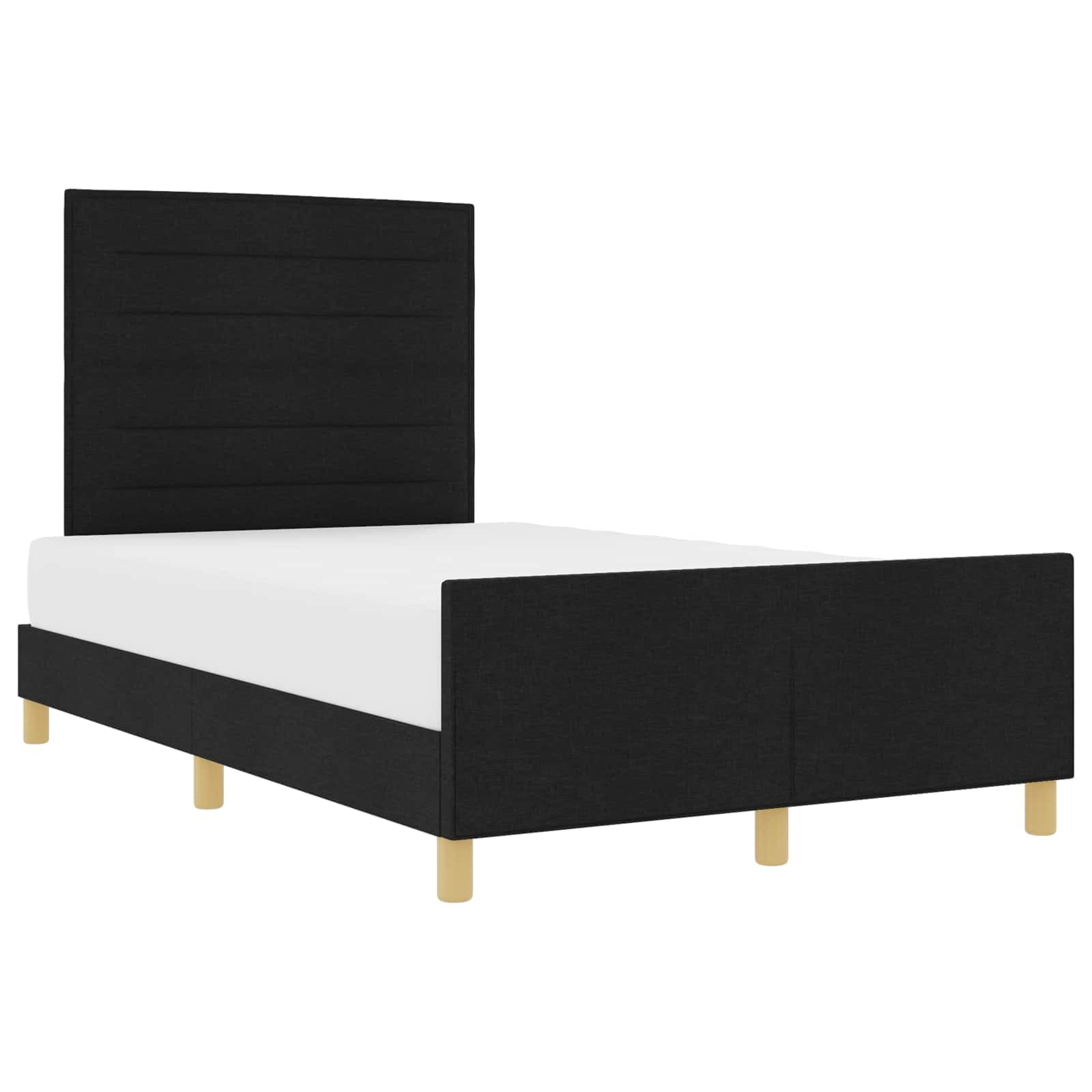 vidaXL Estrutura de Cama de Tecido Preto 140x200 cm - 1217382647