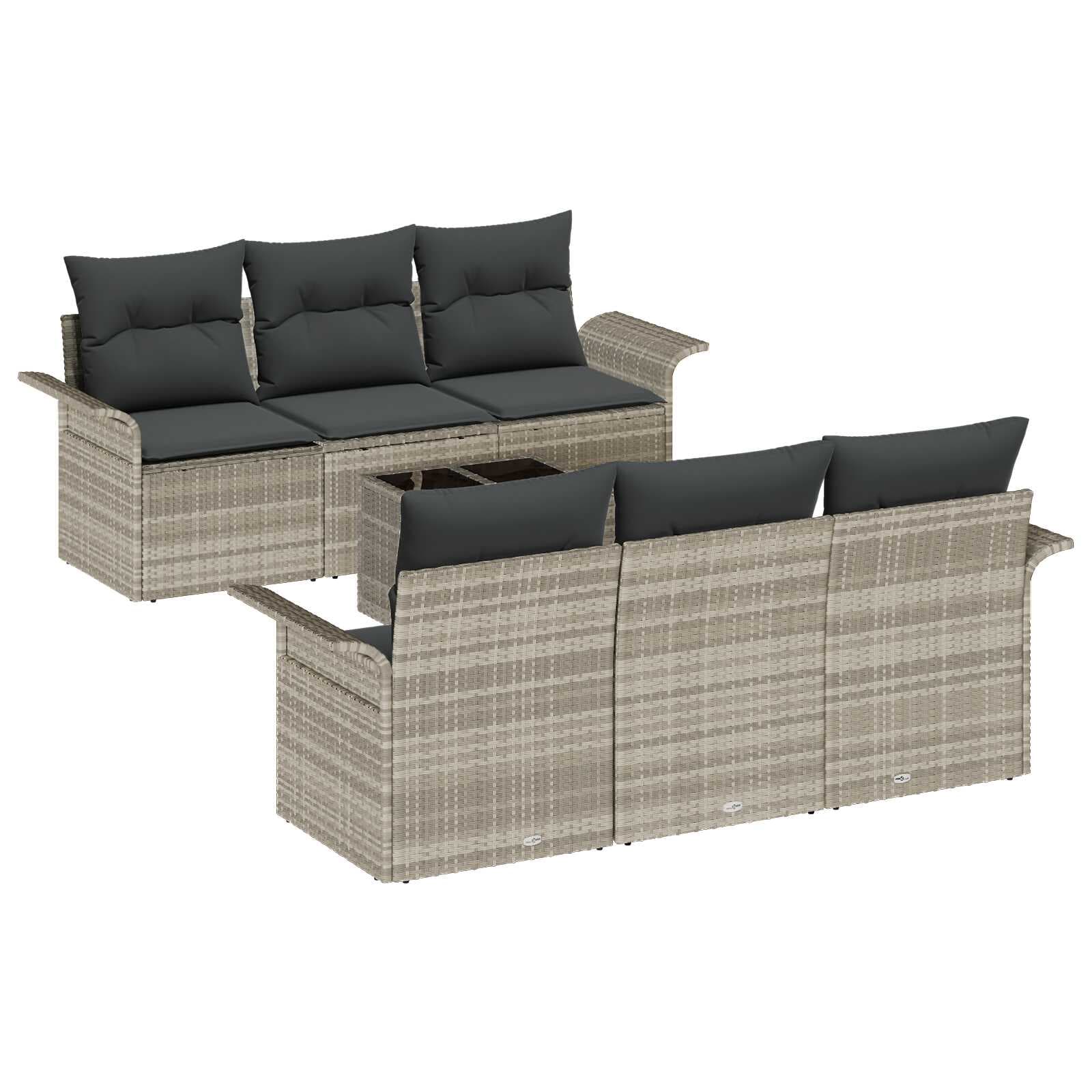 vidaXL Conjunto de Sofá de Jardim 7 pcs Cinza Claro e Cinza Escuro