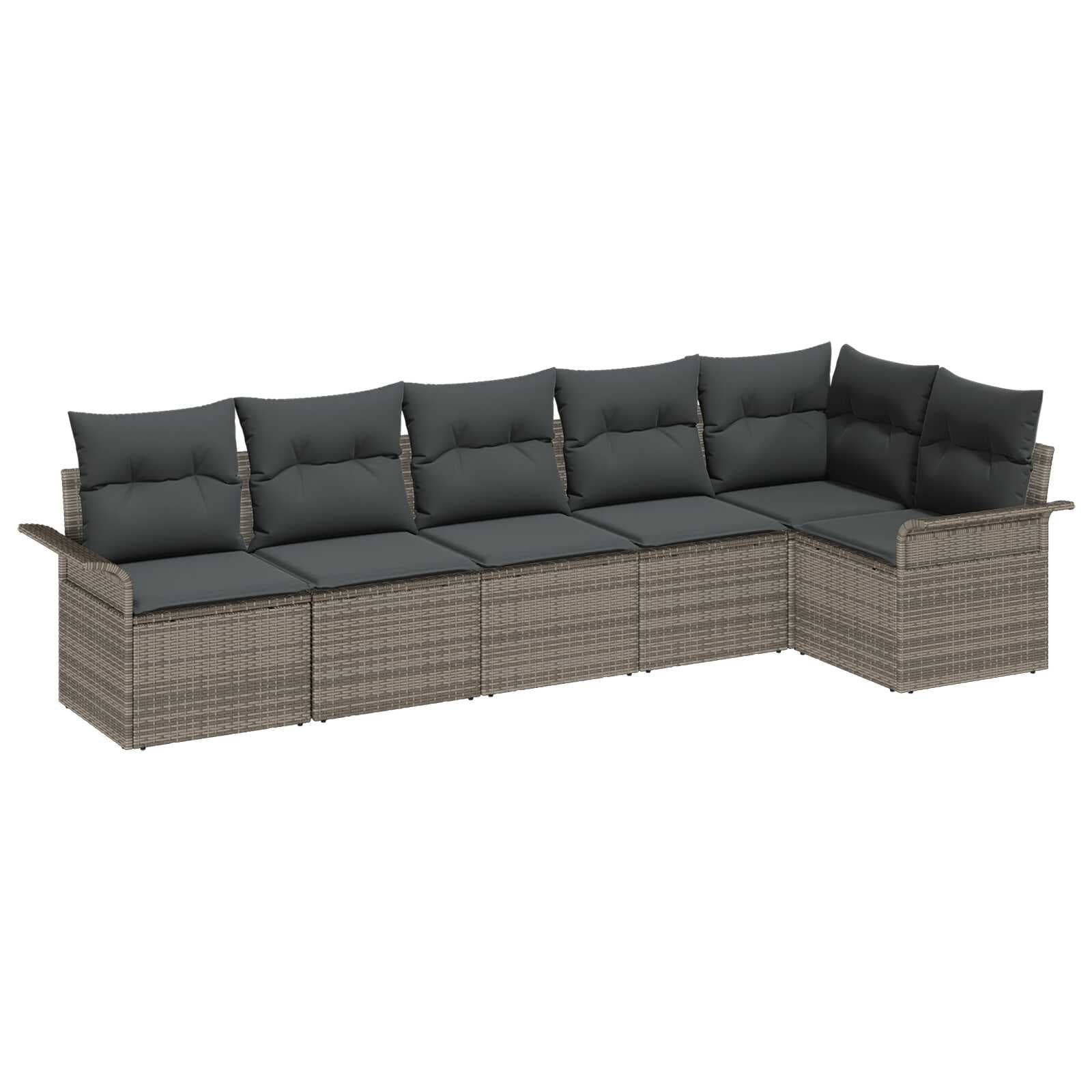 vidaXL Conjunto de Sofá de Jardim 6 pcs Cinzeto Rattan Sintético