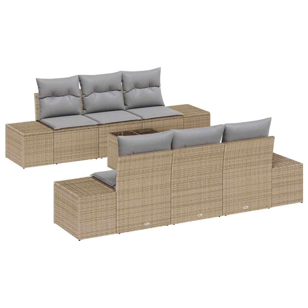 vidaXL Conjunto de Sofá de Jardim 8 pcs Bege e Cinza vime PE