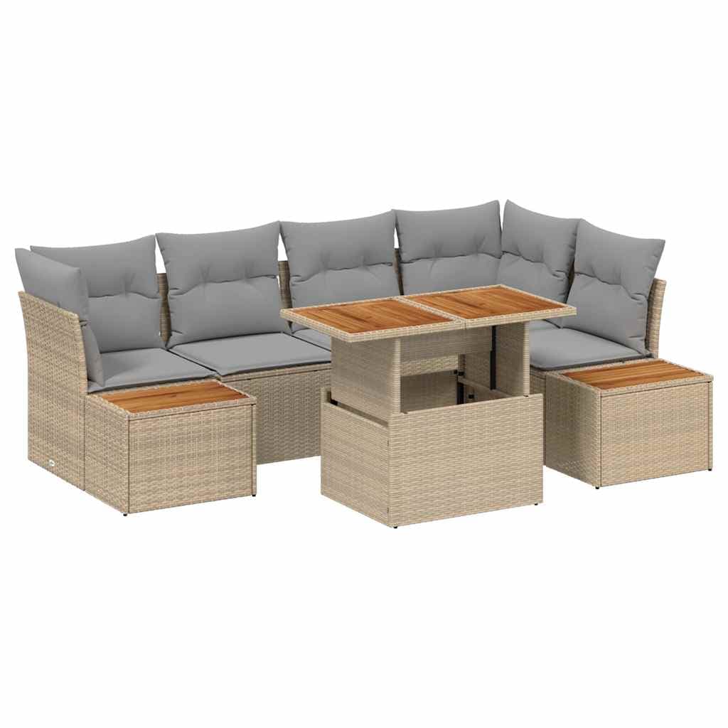 vidaXL Conjunto de Sofá de Jardim 10 pcs Bege Rattan Sintético