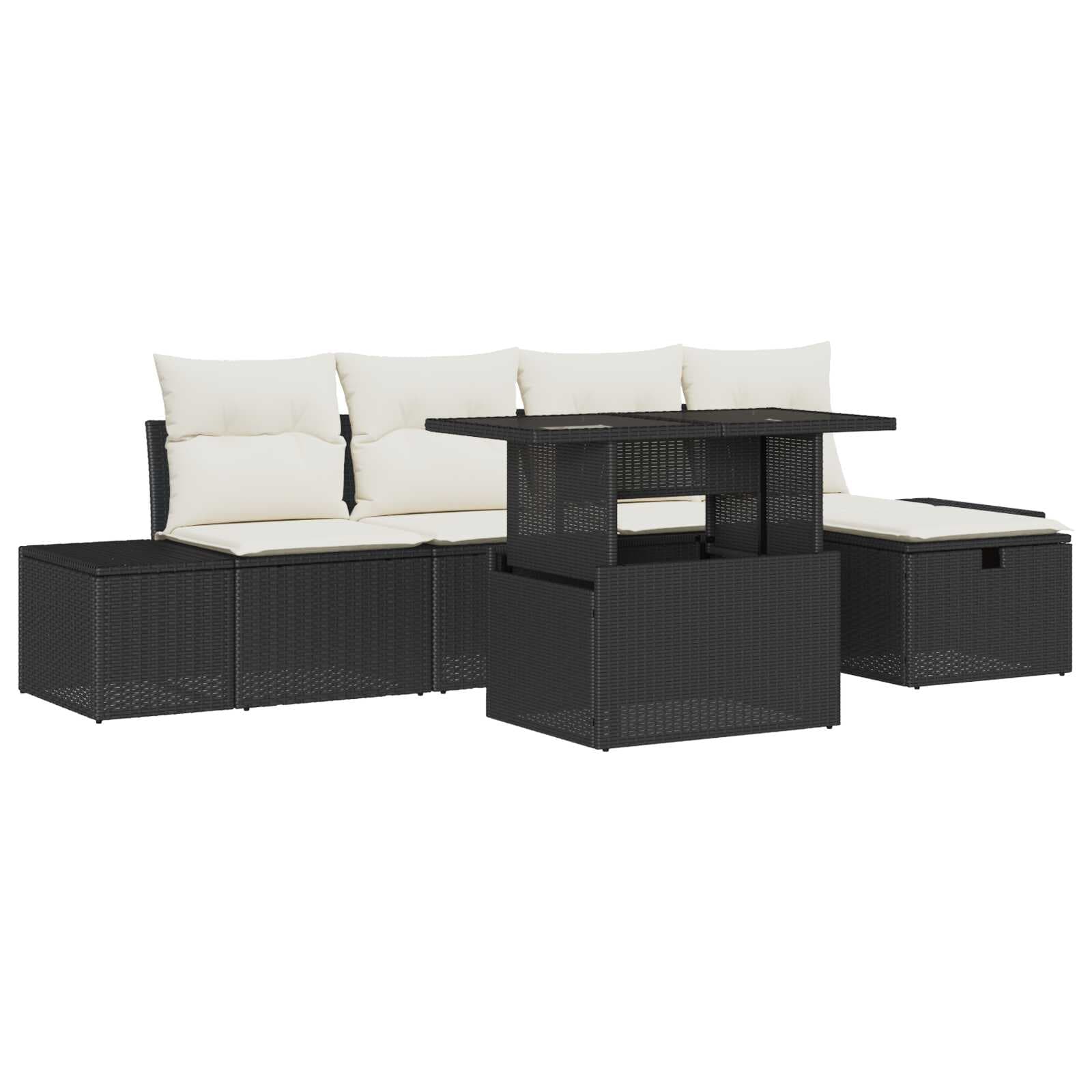 vidaXL Conjunto de Sofá de Jardim com almofada 6 pcs Rattan Sintético