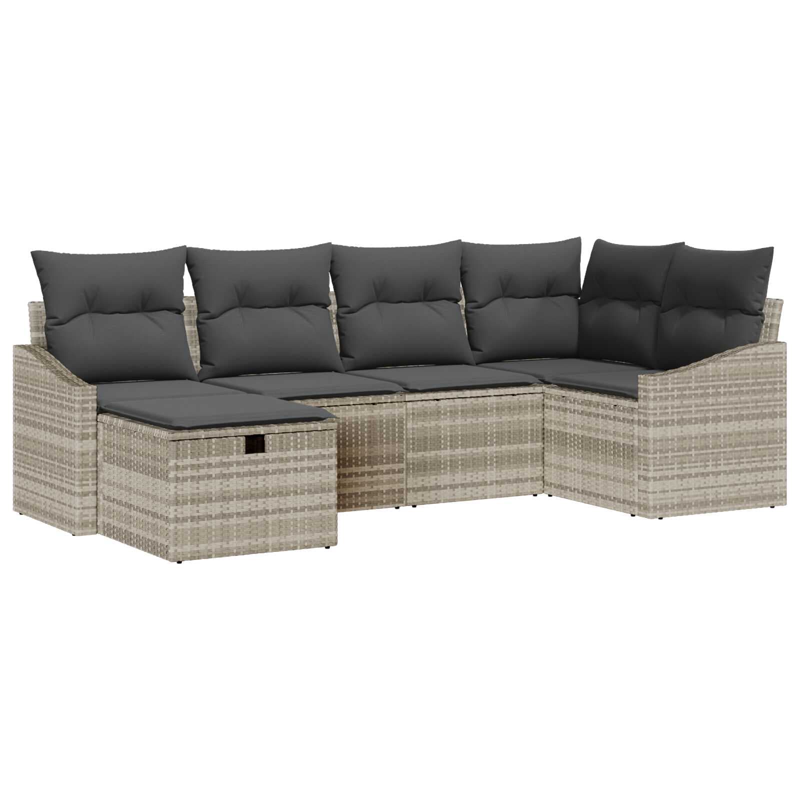 vidaXL Conjunto de Sofás com almofada 6 pcs vime PE