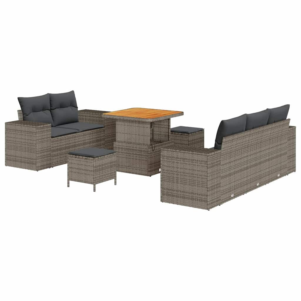vidaXL Conjunto de Sofá de Jardim com almofada 8 pcs Cinzeto