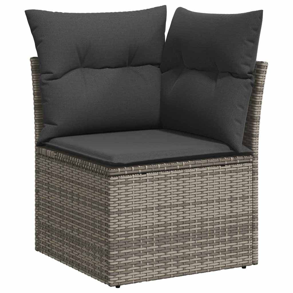 vidaXL Conjunto de Sofá de Jardim 9 pcs Cinzeto Rattan Sintético