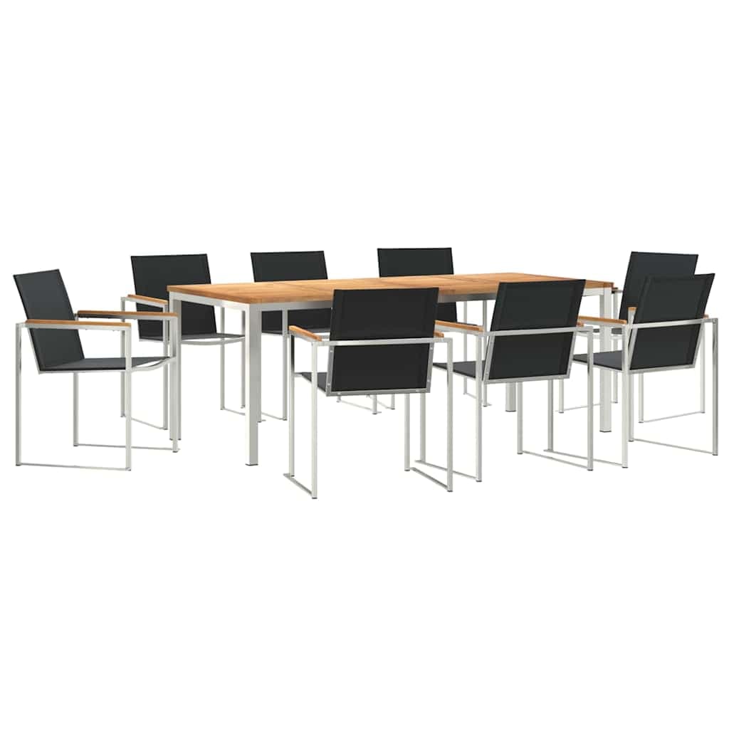 vidaXL Conjunto de Jantar para Jardim 7 Peças Madeira de Teca Sólida - 1214644039