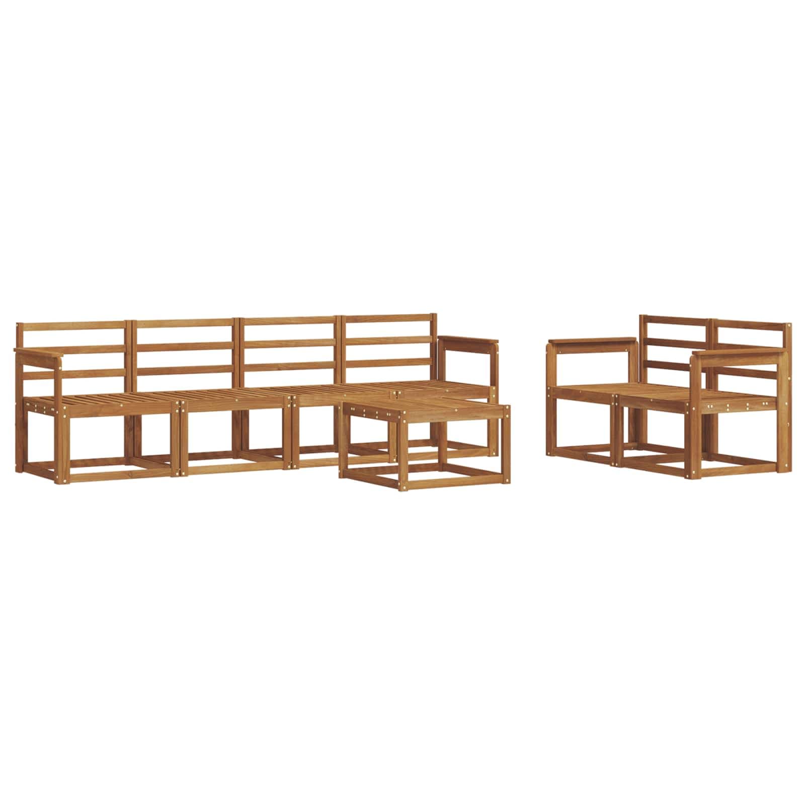 vidaXL Conjunto de Sofás para Exterior 7 pcs Natural