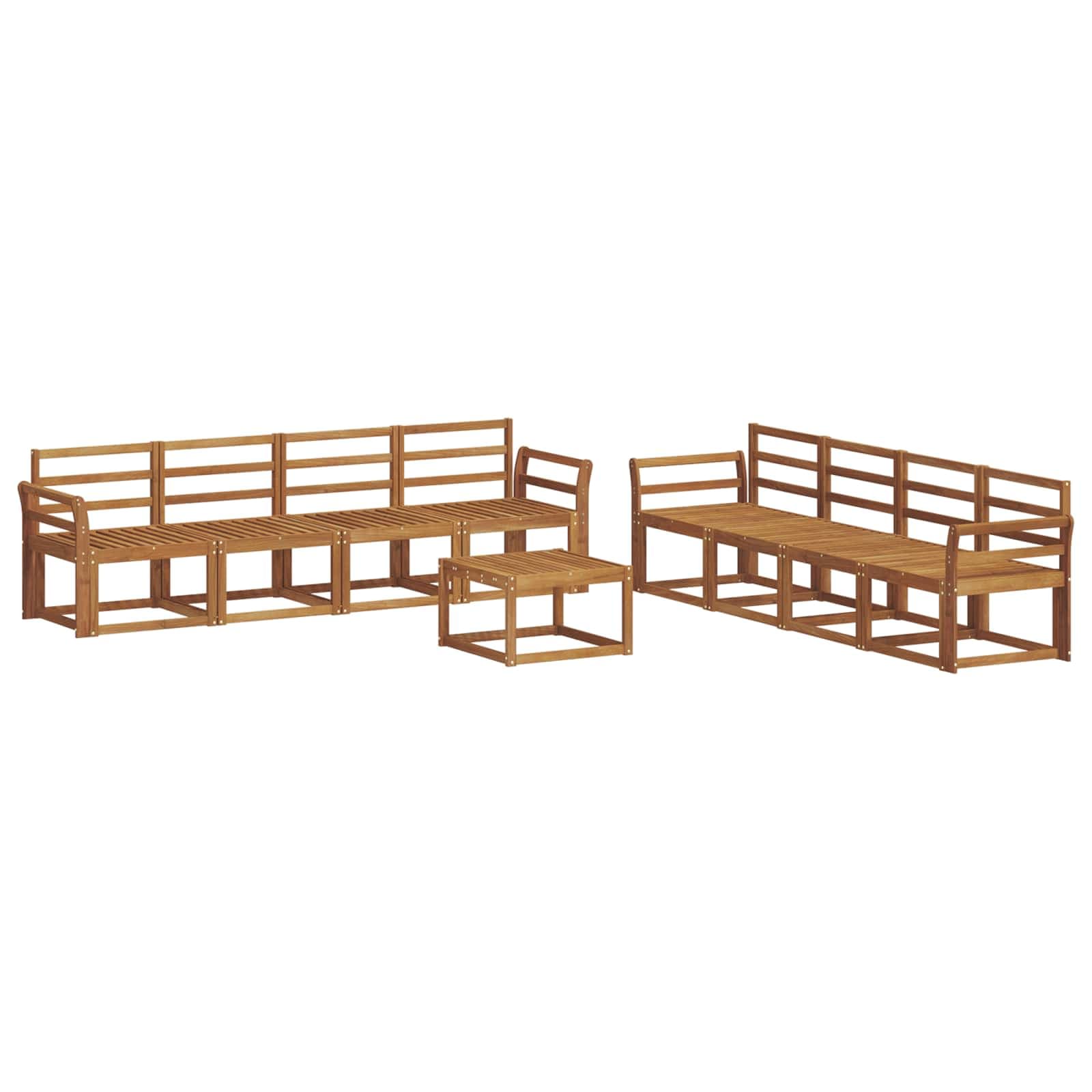 vidaXL Conjunto de Sofás para Exterior 9 pcs Natural