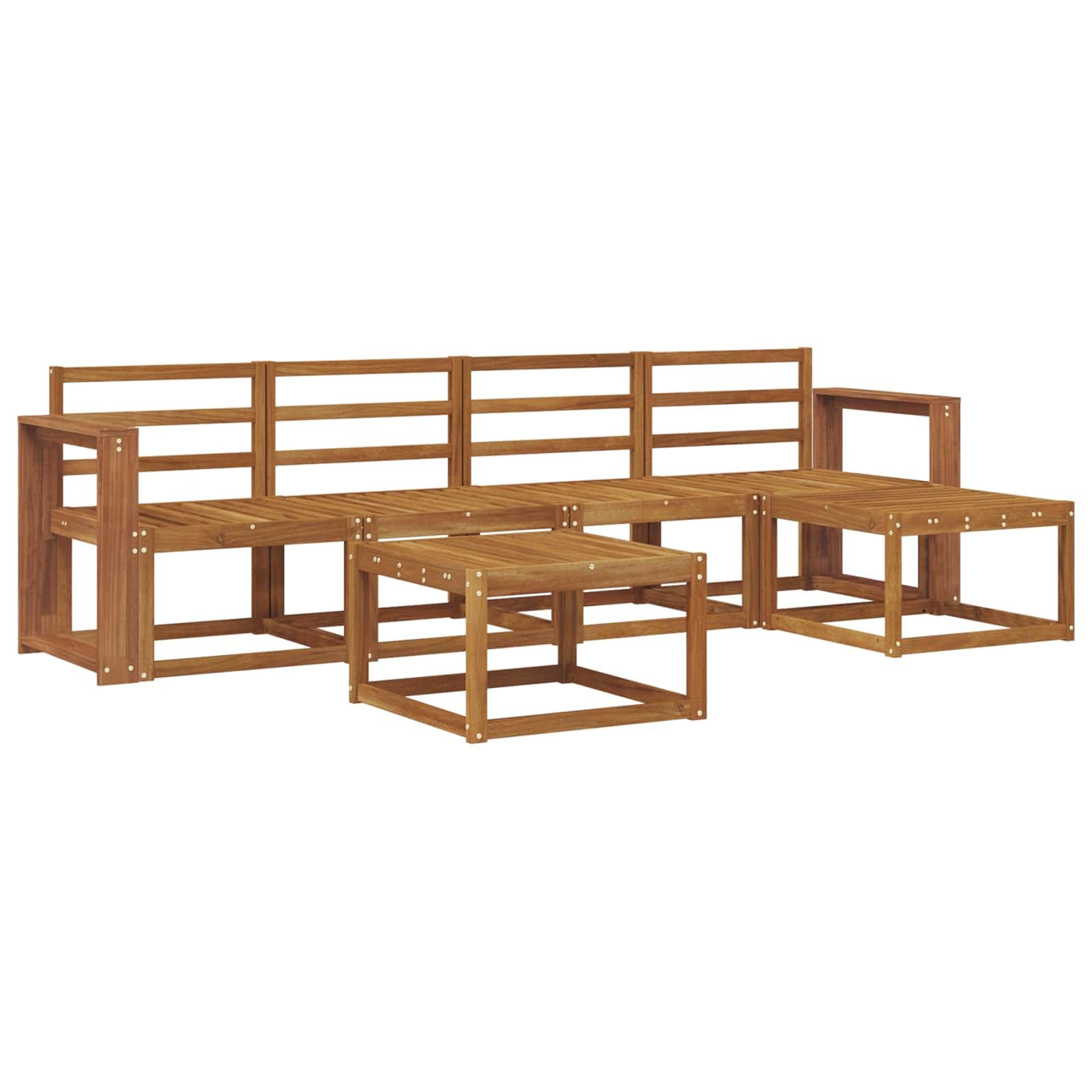 vidaXL Conjunto de Sofás para Exterior 6 pcs Natural