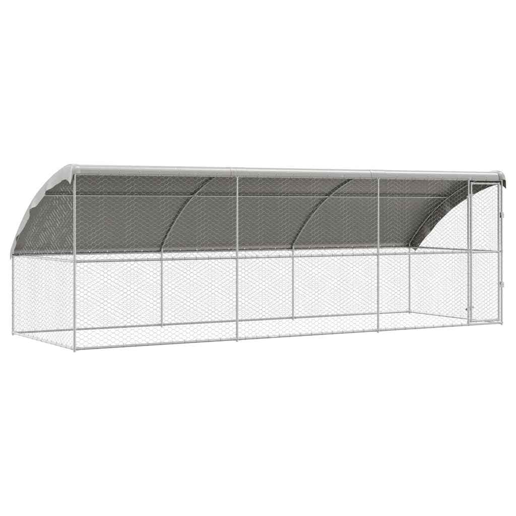 vidaXL Canil de Cachorro 3 pcs Prateado 6 x 2 x 2 m Aço galvanizado