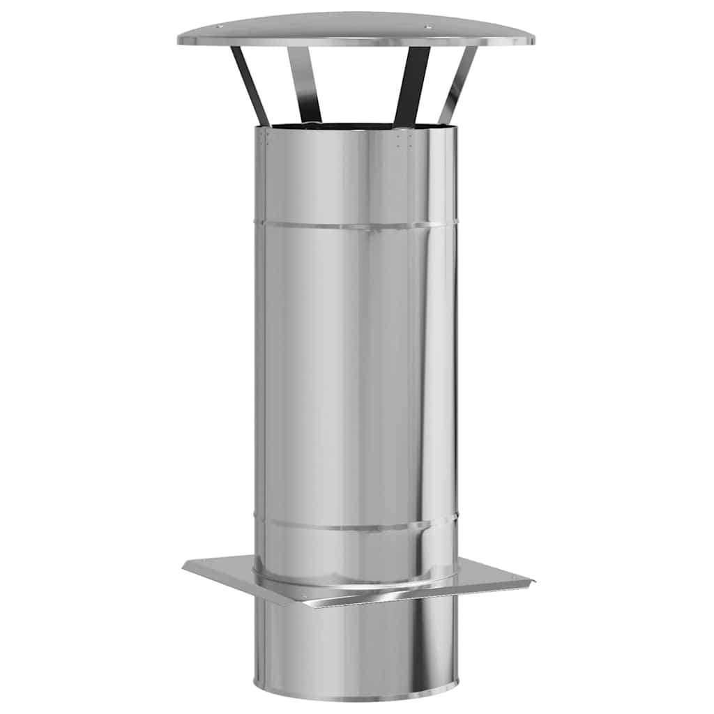 vidaXL Extensão de Chaminé Prateado 35 x 35 x 65 cm Aço inoxidável