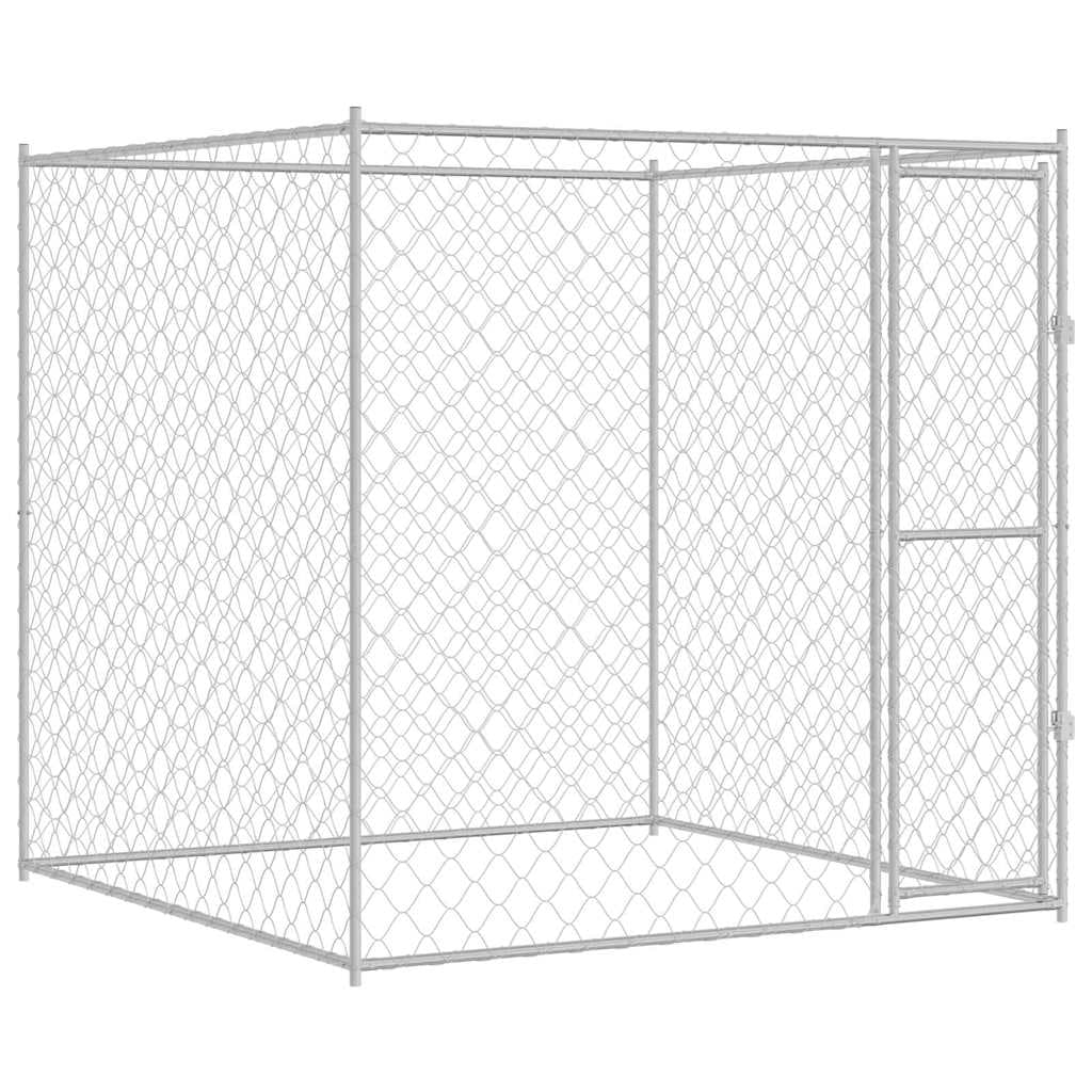 vidaXL Jaula para cão Prateado 200 x 200 x 200 cm Aço Galvanizado