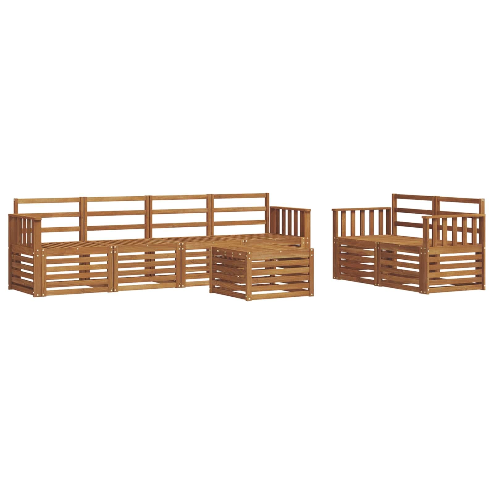 vidaXL Conjunto de Sofás para Exterior 7 pcs Natural