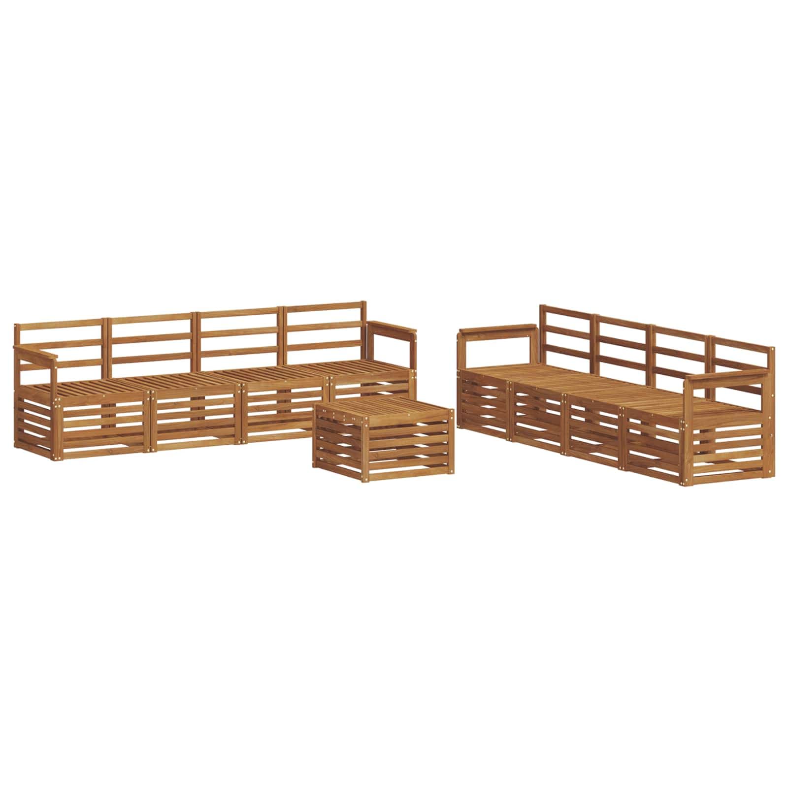vidaXL Conjuntos de sofás 9 pcs Natural Madeira Sólida de Acácia