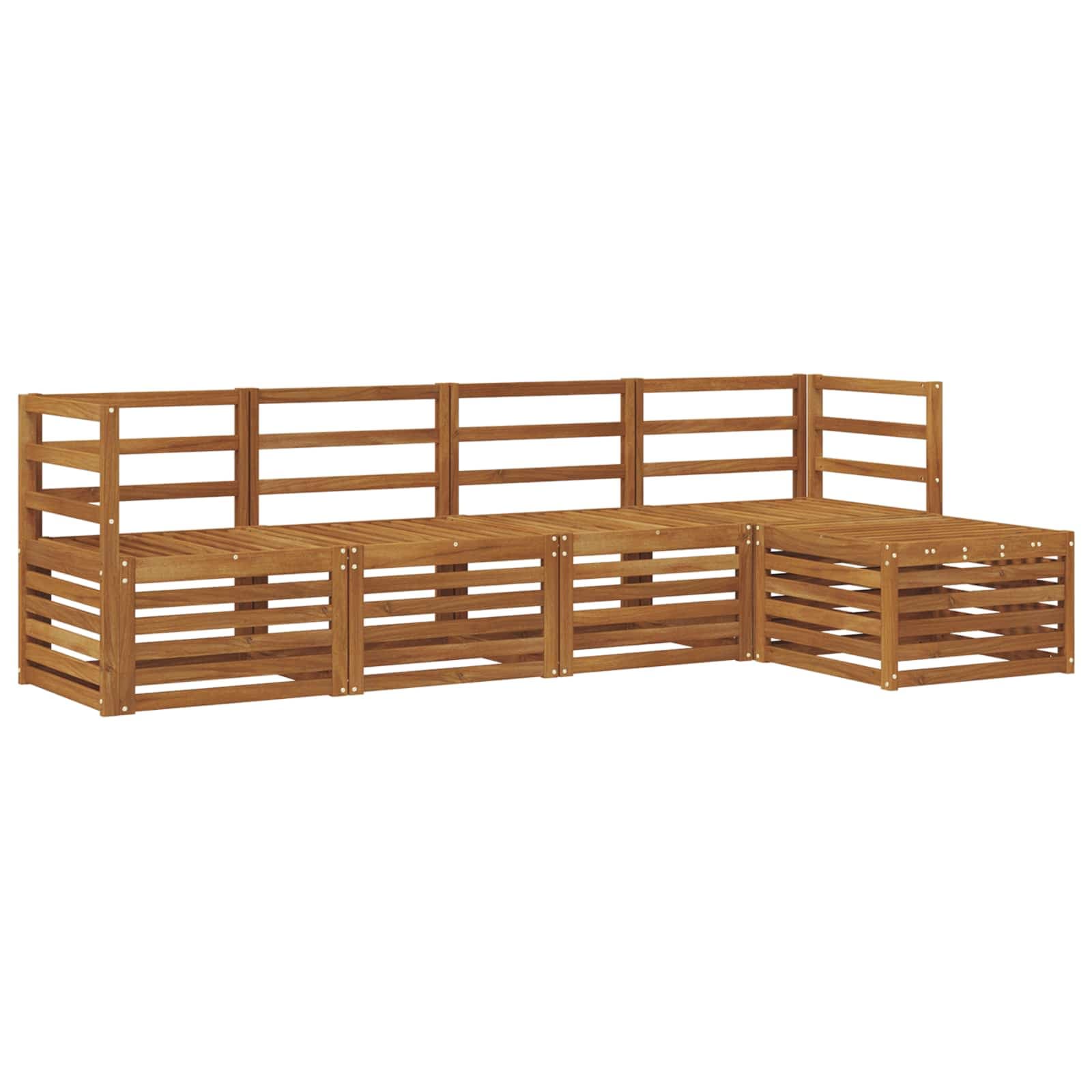 vidaXL Conjunto de Sofás para Exterior 5 pcs Natural