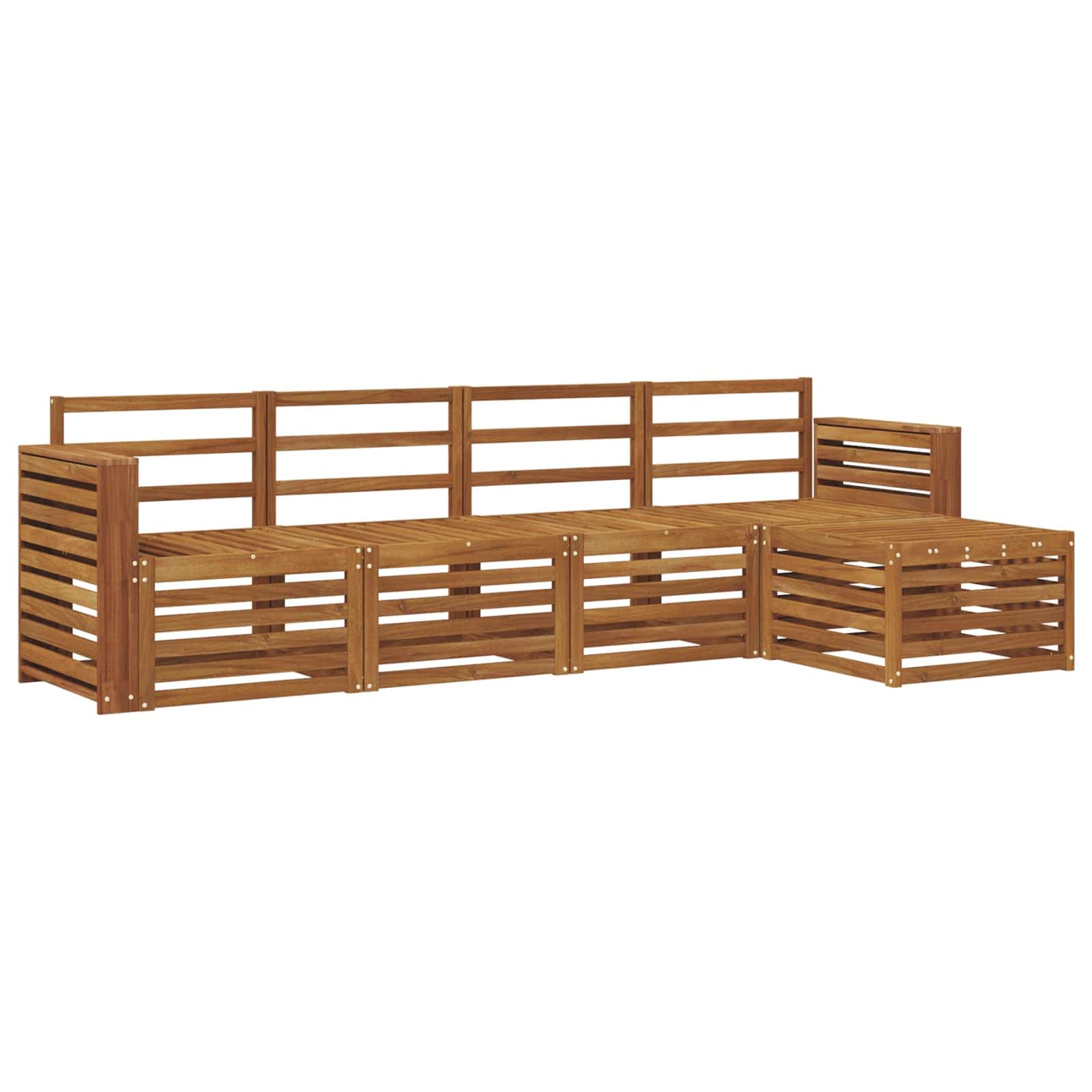vidaXL Conjunto de Sofás para Exterior 5 pcs Natural