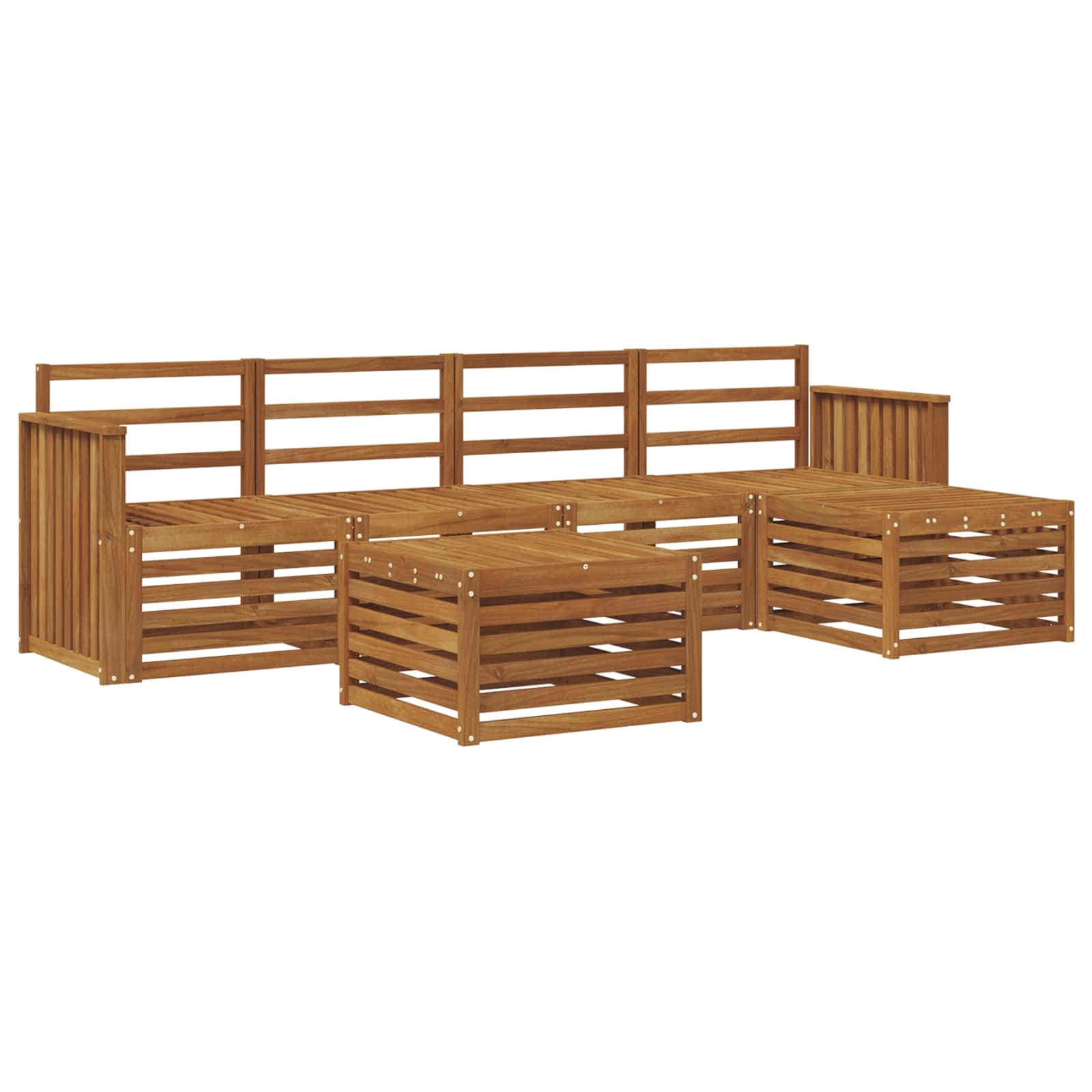 vidaXL Conjunto de Sofás para Exterior 6 pcs Natural