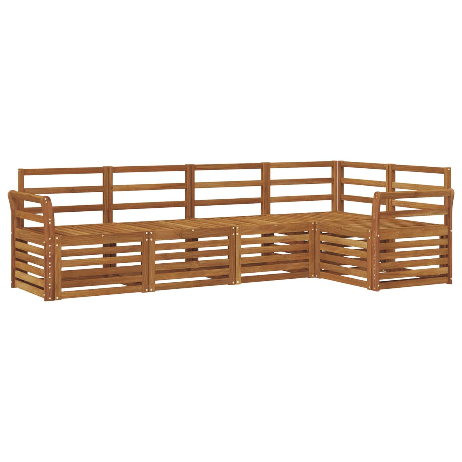 vidaXL Conjunto de Sofá Sectional 5 pcs Natural
