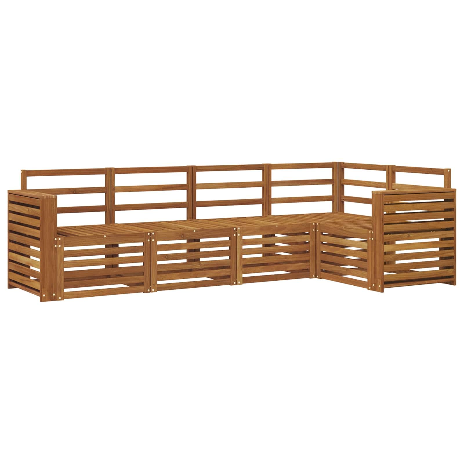 vidaXL Conjunto de Sofá Sectional 5 pcs Natural