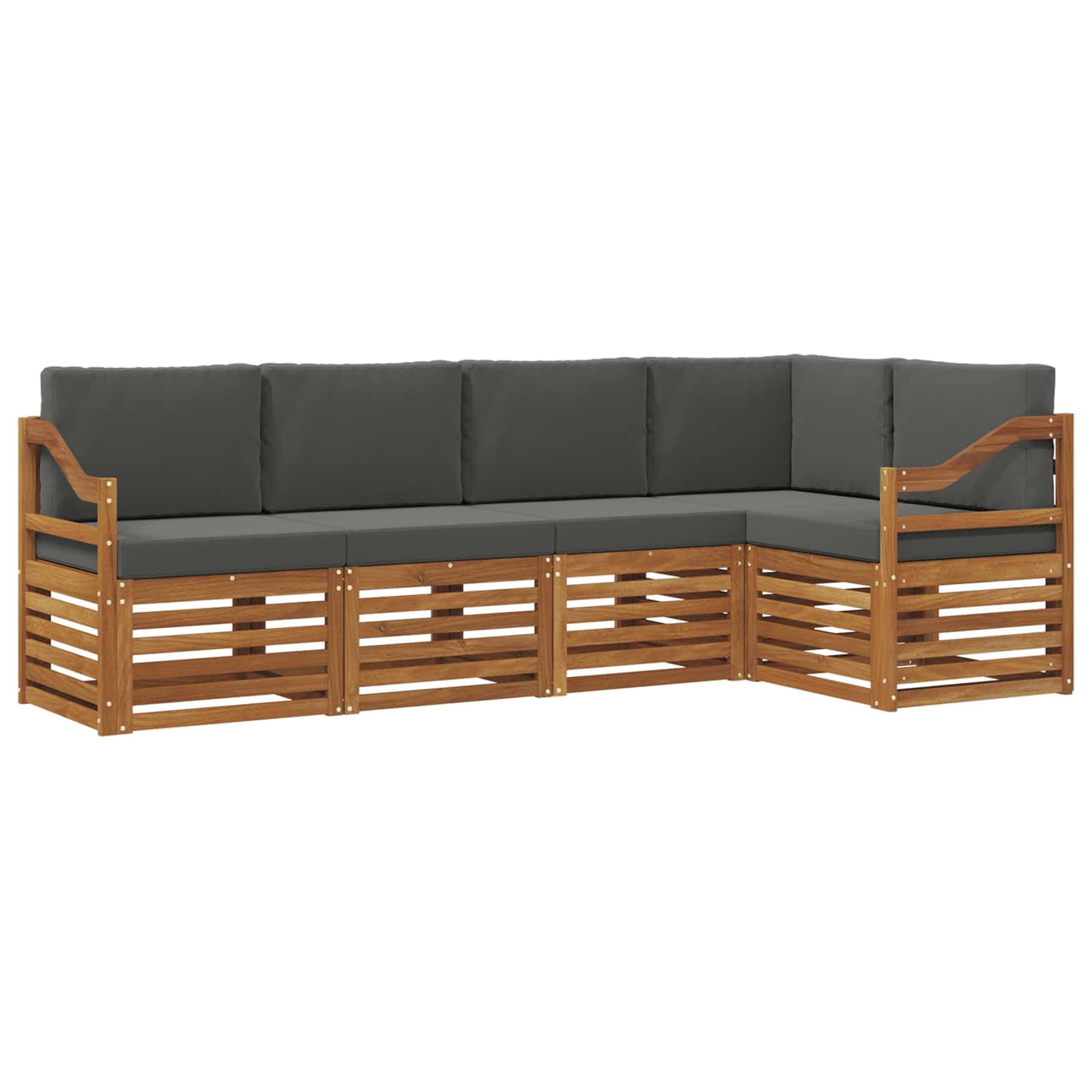 vidaXL Conjunto de Sofá Sectional 5 pcs Natural e Antracite