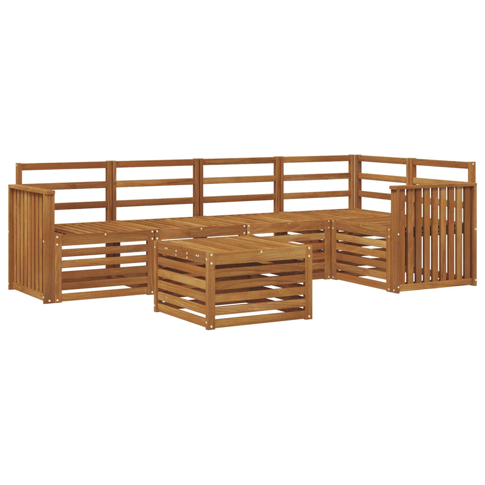vidaXL Conjunto de Sofá Sectional 6 pcs Natural