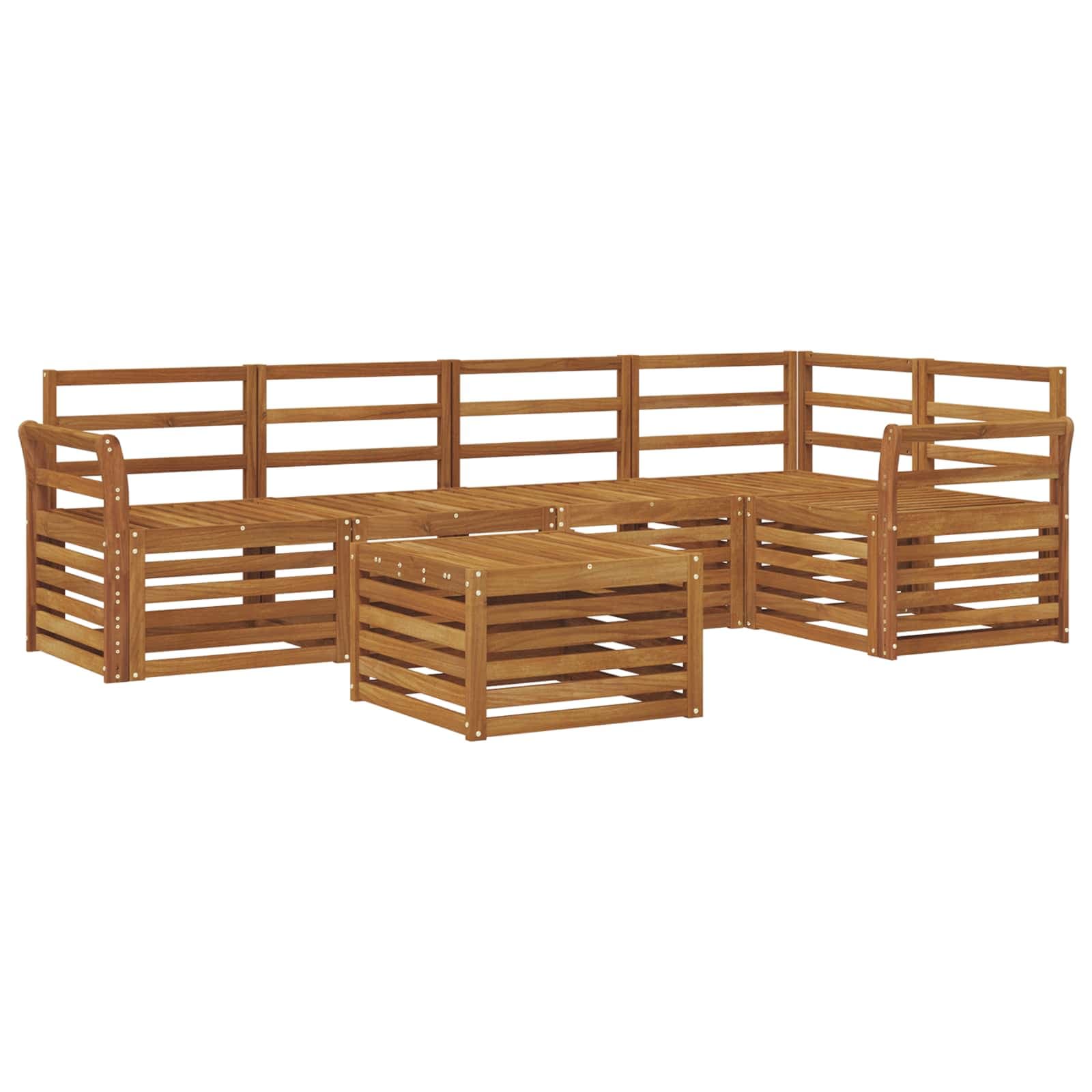 vidaXL Conjunto de Sofá Sectional 6 pcs Natural
