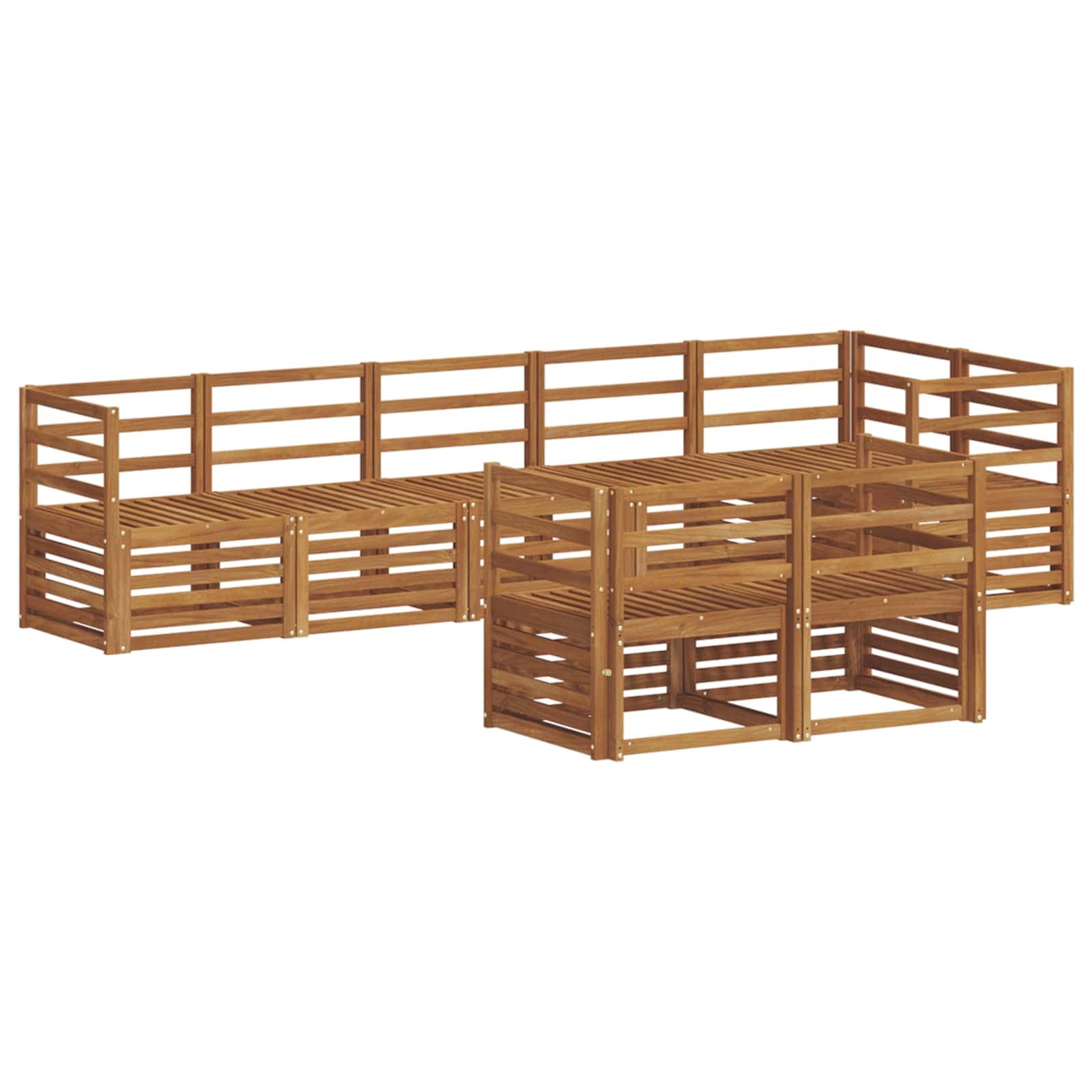 vidaXL Conjuntos de sofás 8 pcs Natural Madeira Sólida de Acácia