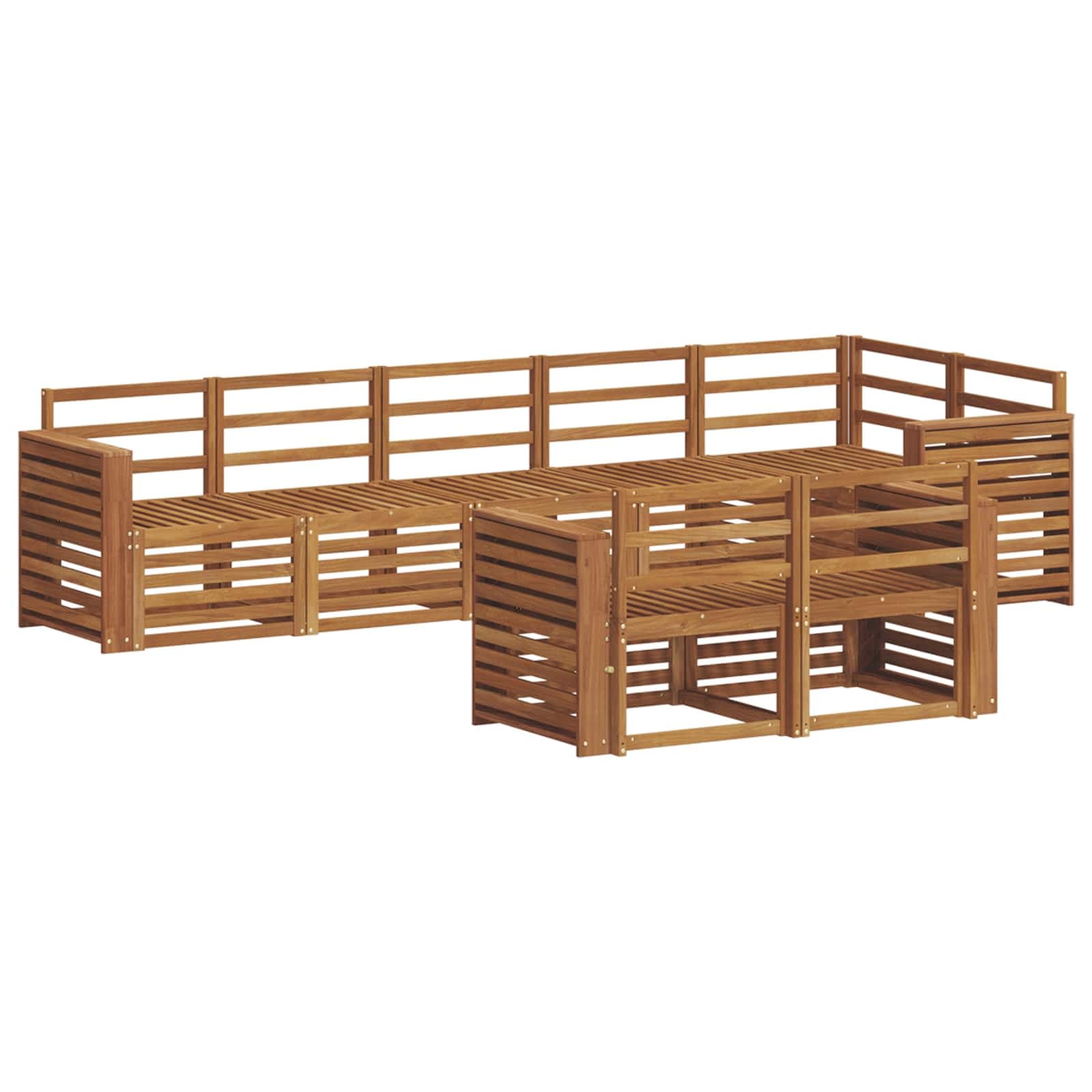 vidaXL Conjuntos de sofás 8 pcs Natural Madeira Sólida de Acácia