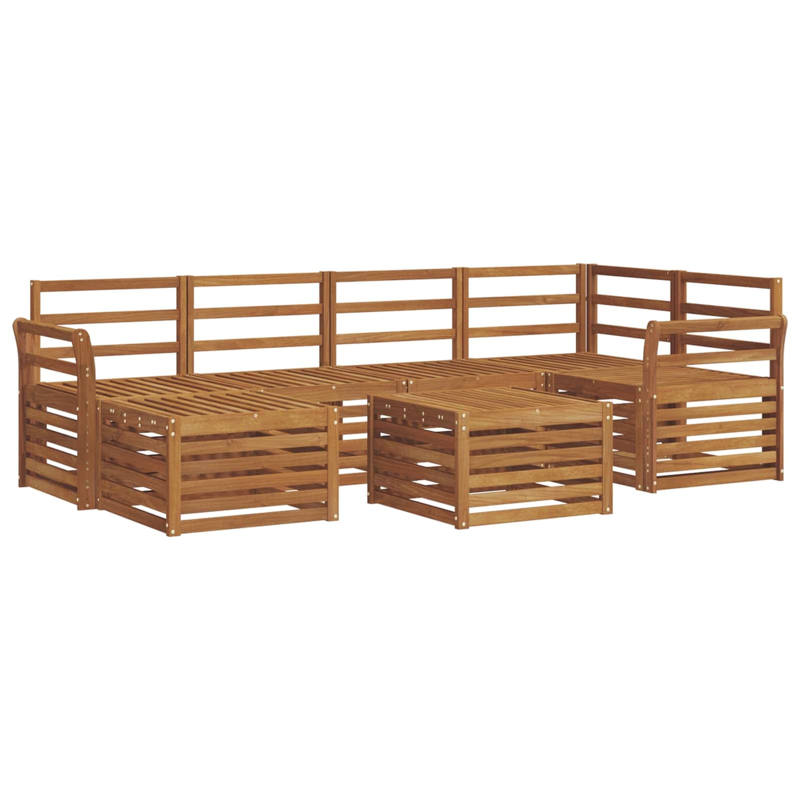 vidaXL Conjunto de Sofá Sectional 7 pcs Natural