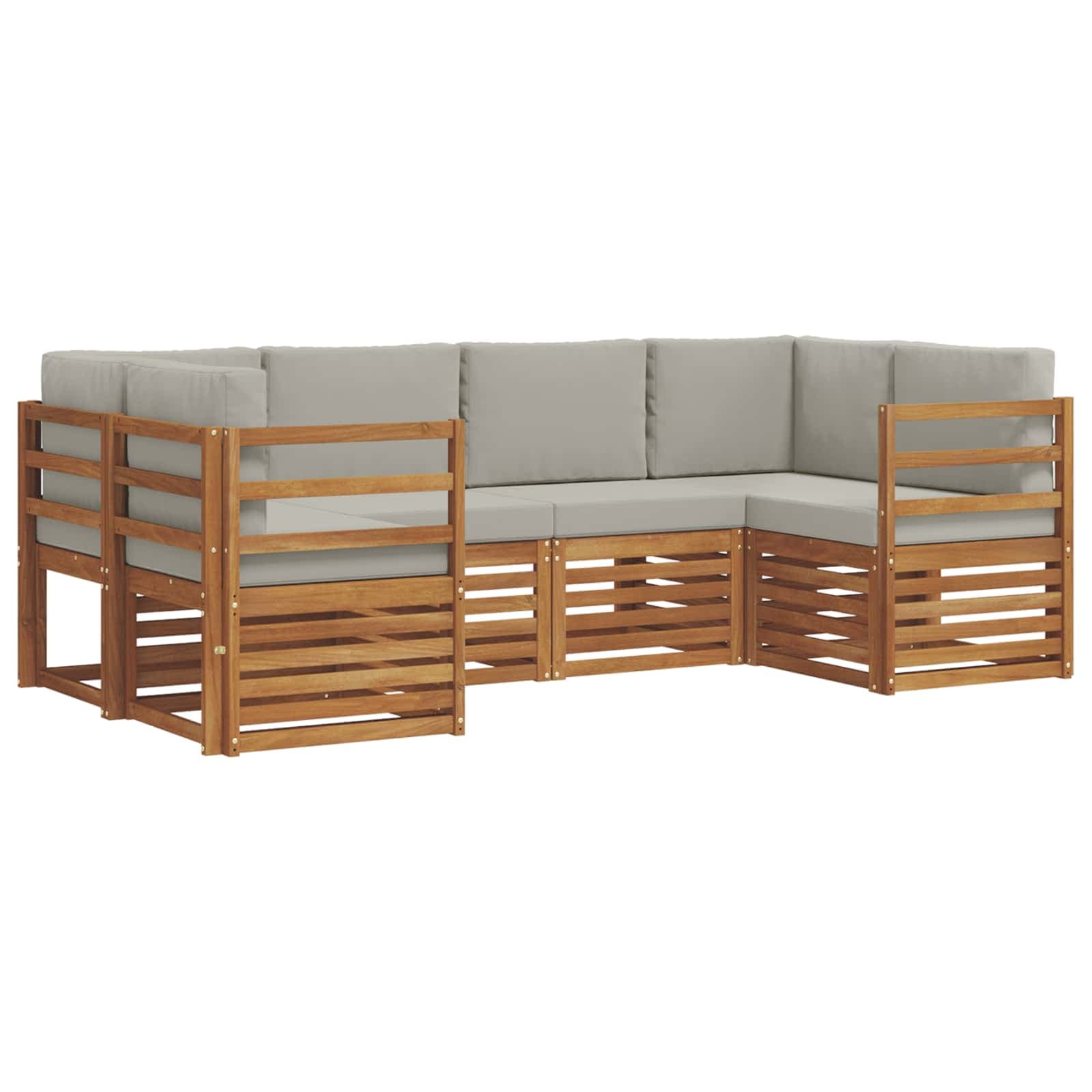 vidaXL Conjunto de Sofá Sectional 6 pcs Cinza Natural e Claro