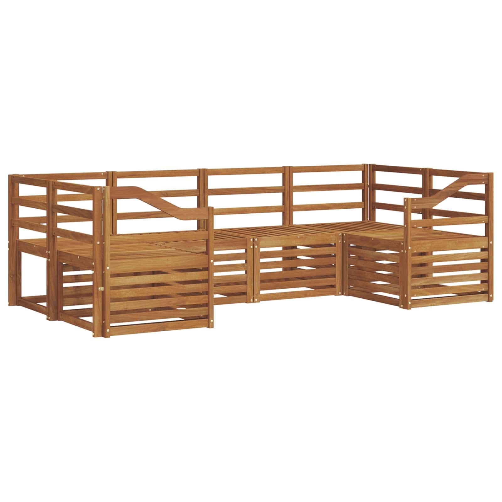 vidaXL Conjunto de Sofá Sectional 6 pcs Natural