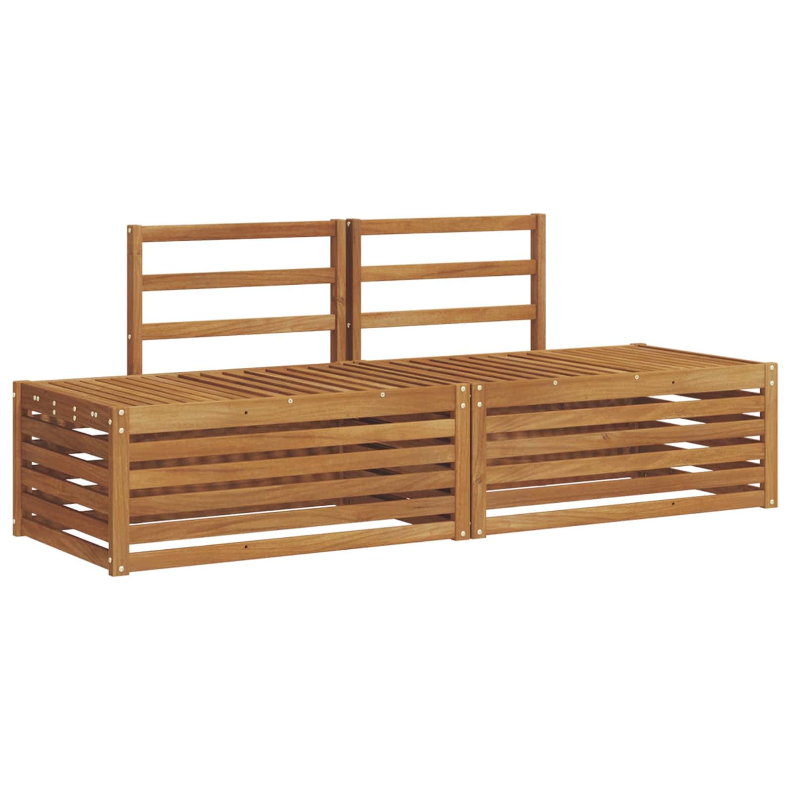 vidaXL Conjunto de Sofás para Exterior 2 Peça Natural