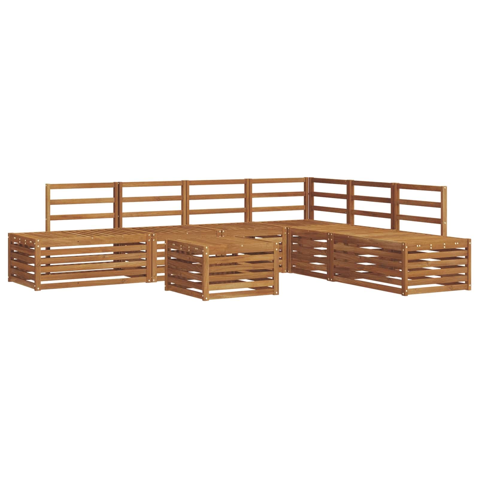 vidaXL Conjunto de Sofás para Exterior 7 Peça Natural
