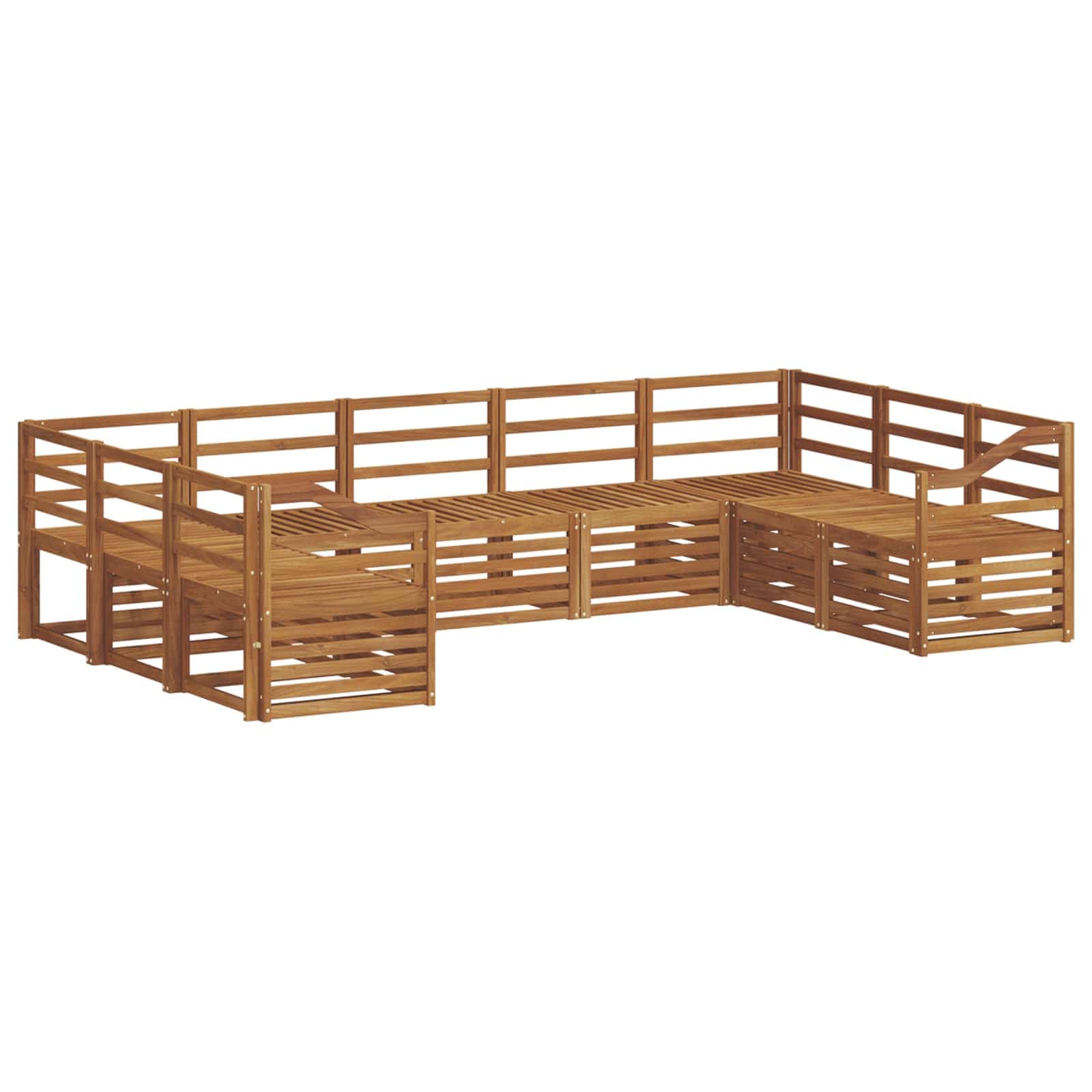 vidaXL Conjunto de Sofá Sectional 9 pcs Natural