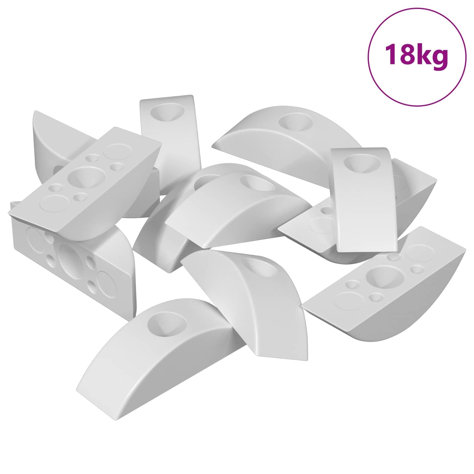 vidaXL Arruela meia-lua 13000 pcs Branco Polipropileno