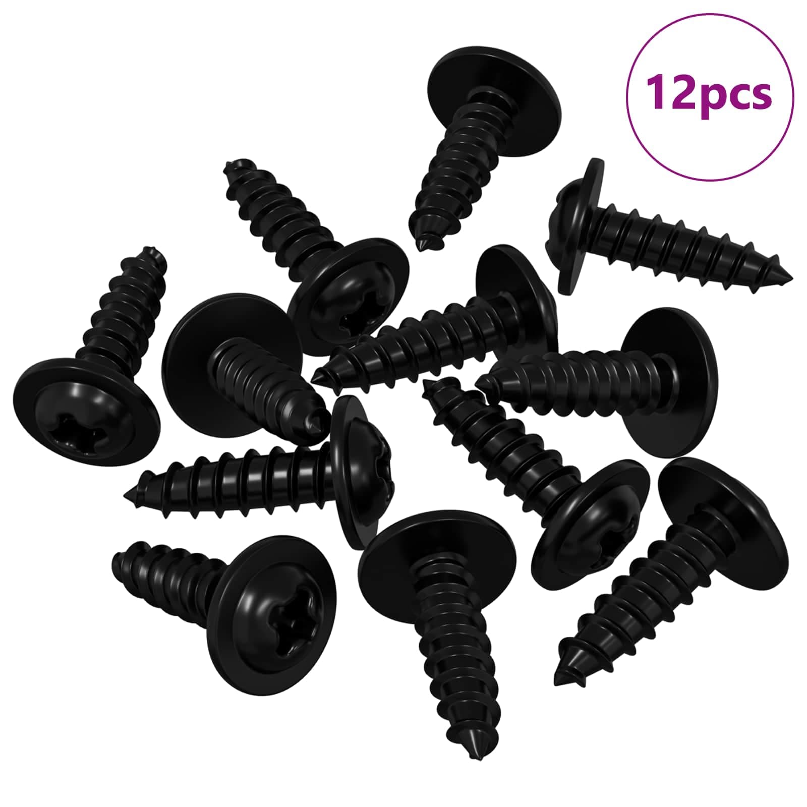 vidaXL Prego Autoperfurante 12 pcs Preto 3,5 x 12 mm Ferro