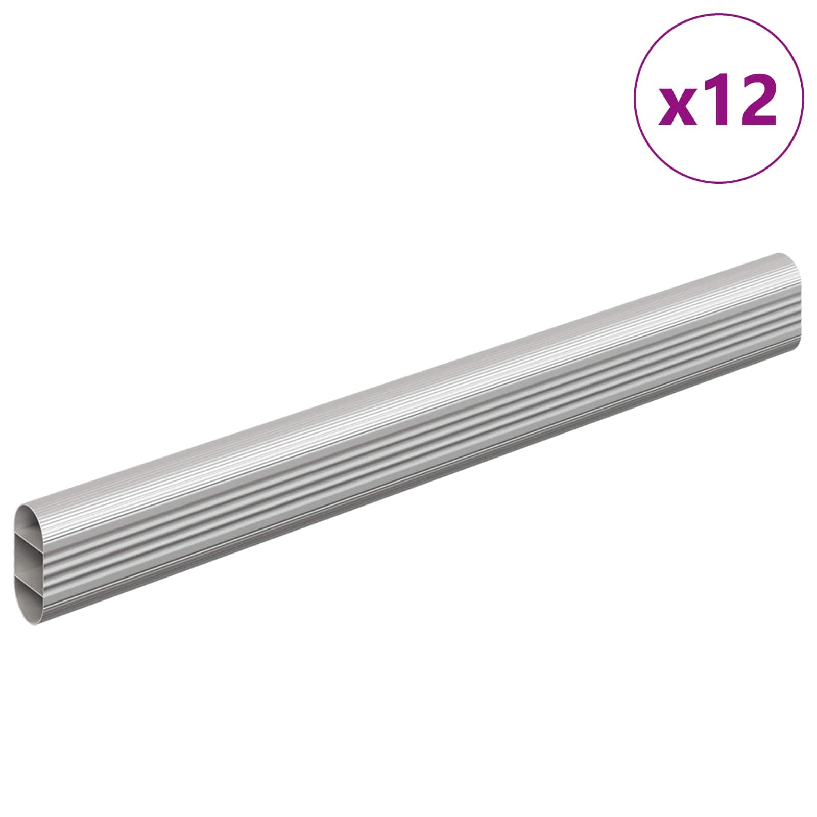 vidaXL Viga de Closet 12 pcs Prateado 264 x 15 x 29 mm