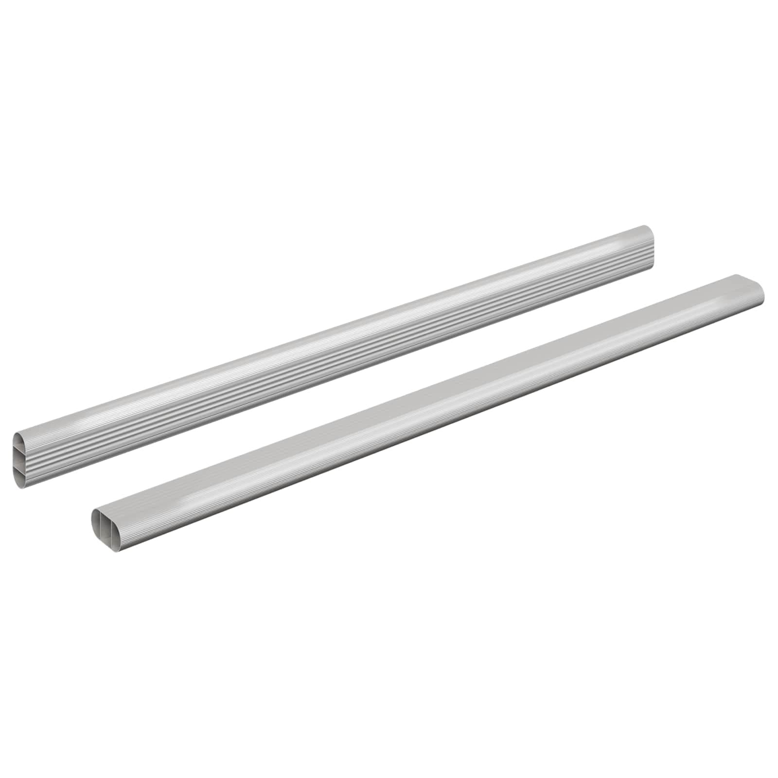vidaXL Viga de Closet 2 pcs Prateado 472 x 15 x 29 mm Liga de Alumínio
