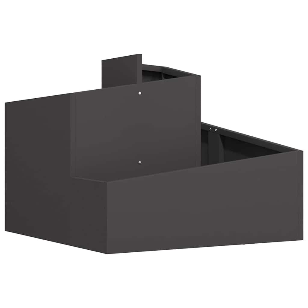 vidaXL Vaso de Jardim Preto 60 x 60 x 50 cm Aço laminado a frio