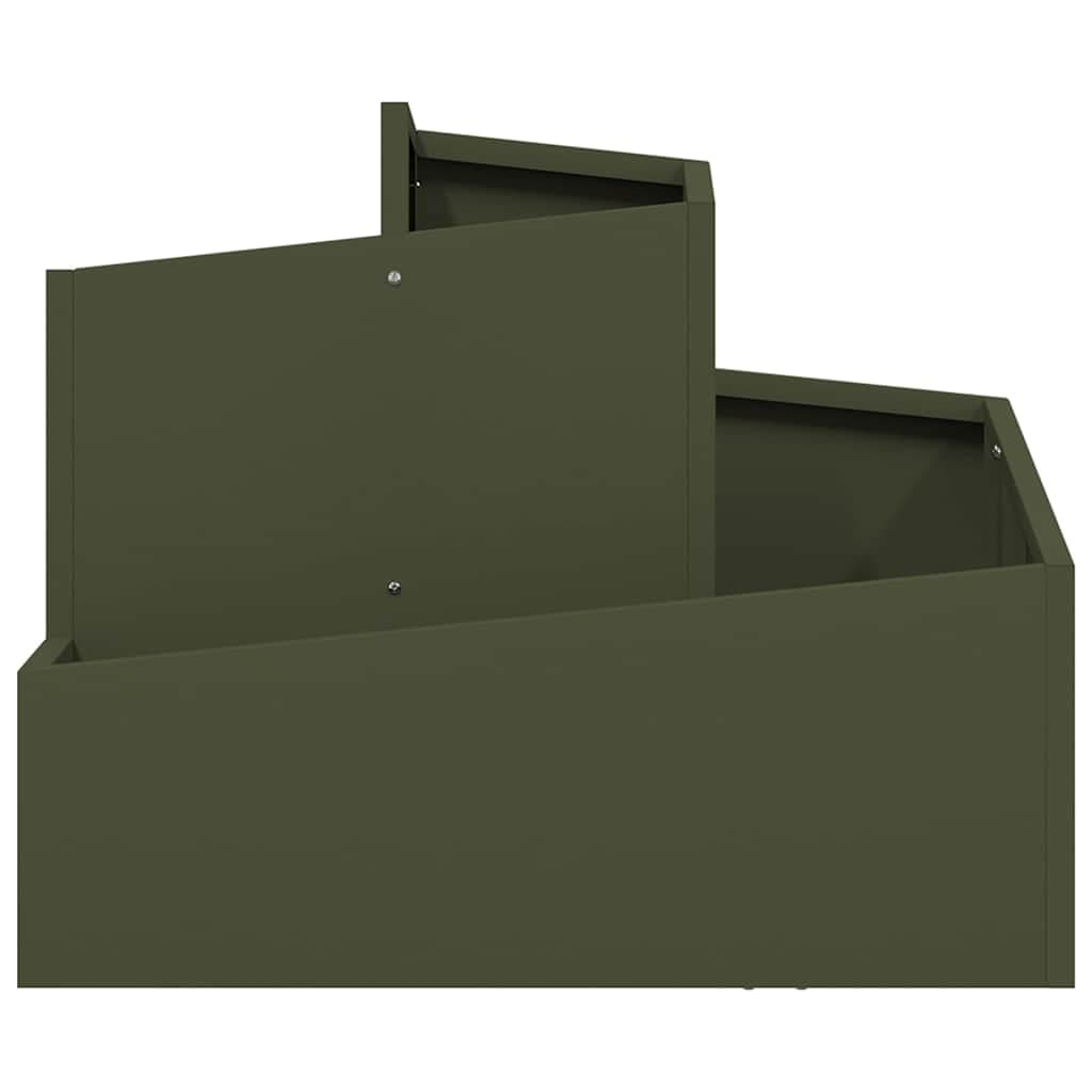 vidaXL Vaso de Jardim Verde Oliva 60 x 60 x 50 cm Aço laminado a frio