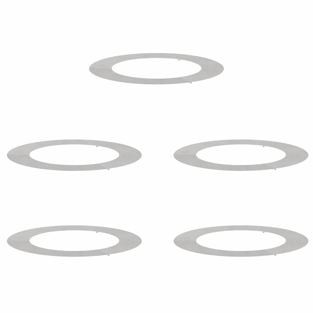 vidaXL adequado para Anéis de Árvore Planos 5 pcs Prateado Ø60 / 90 cm