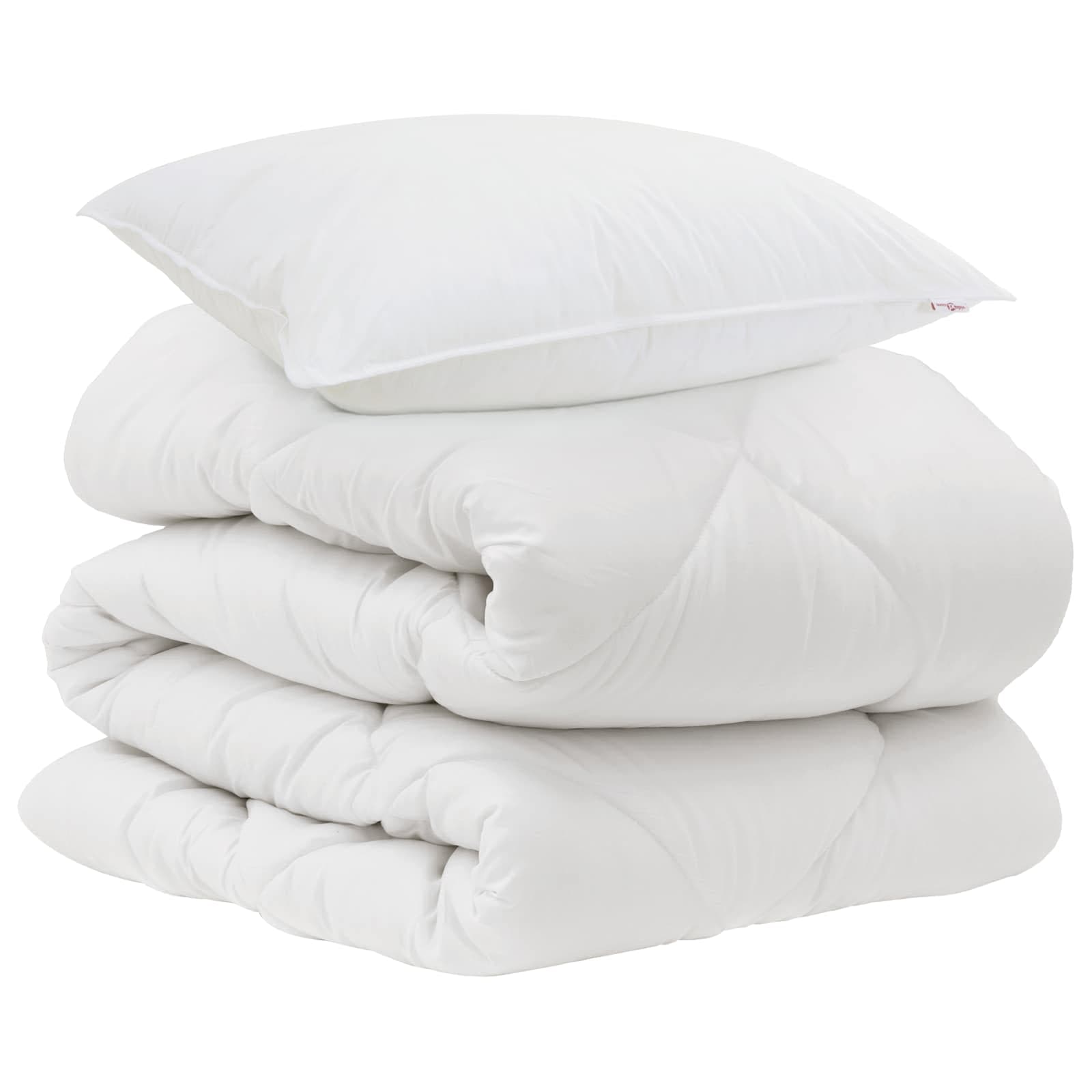 vidaXL Edredão com travesseiro 2 pcs Branco Microfibra