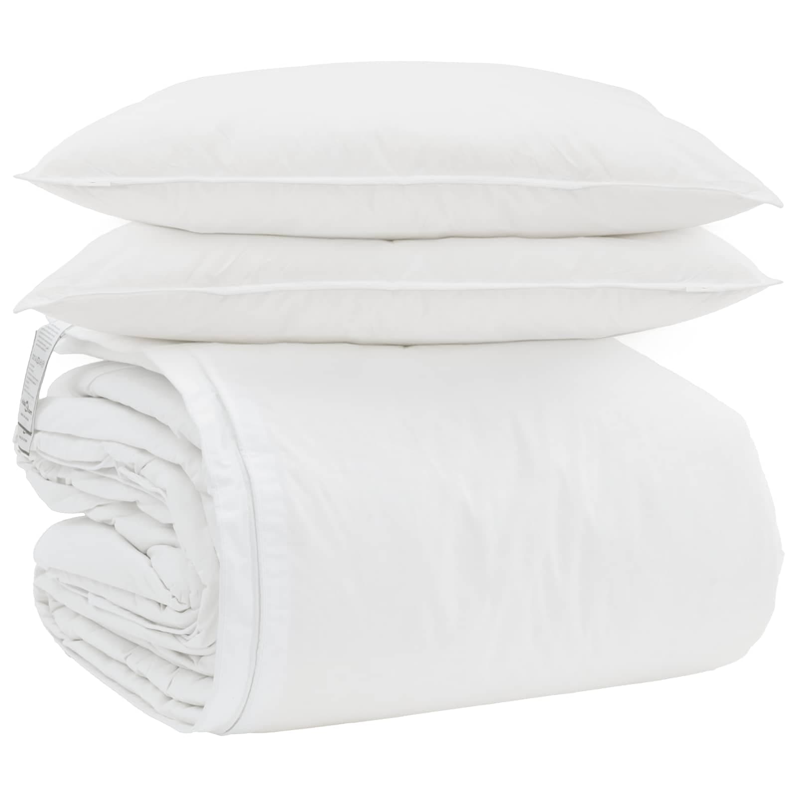 vidaXL Conjunto de Edredom com travesseiro 3 pcs Branco Pena de ganso