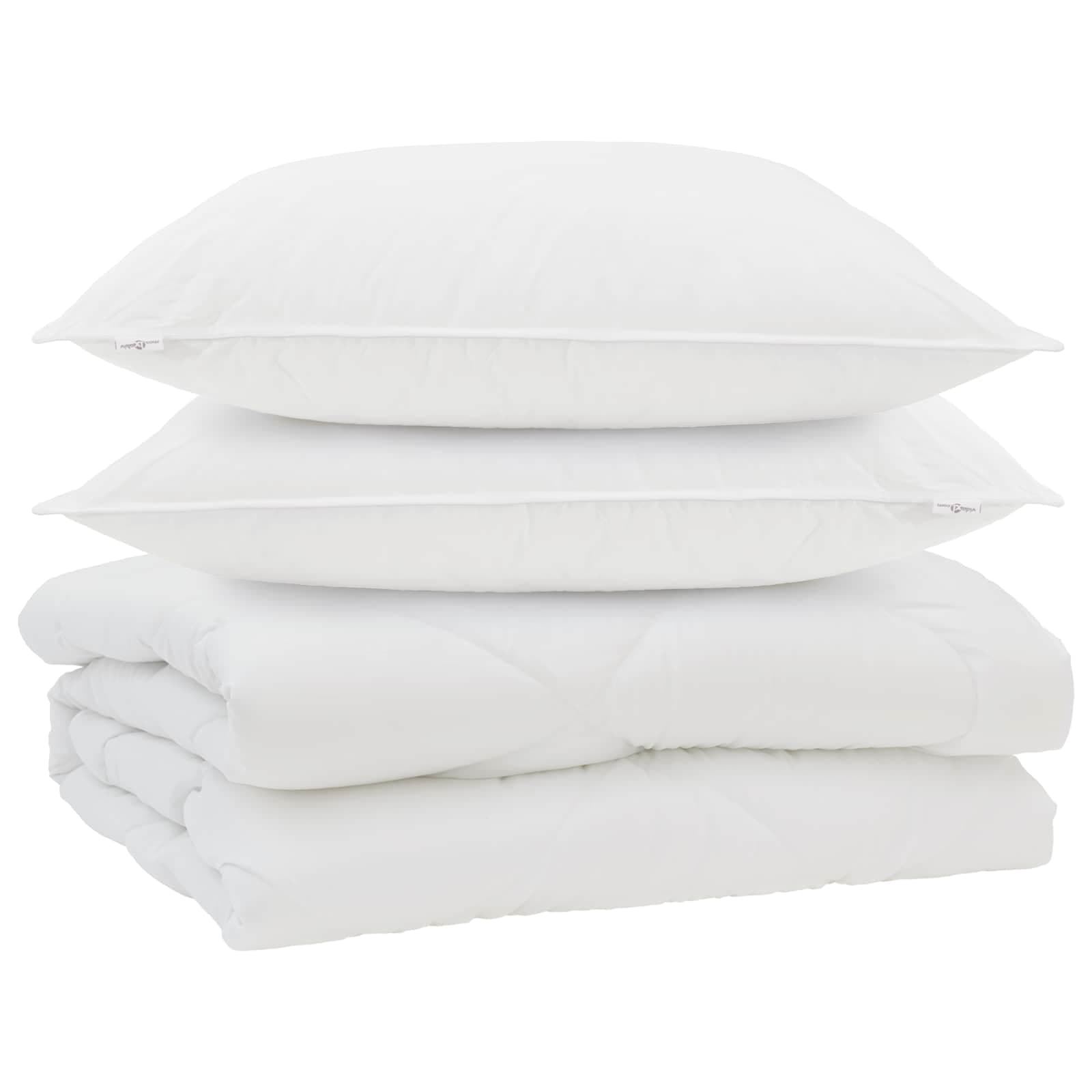 vidaXL Edredão com travesseiro 3 pcs Branco Microfibra