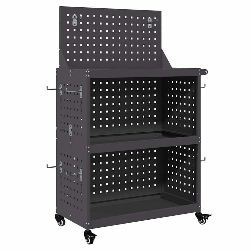 vidaXL Carro de Ferramentas Preto 65 x 35 x 111 cm Aço laminado a frio
